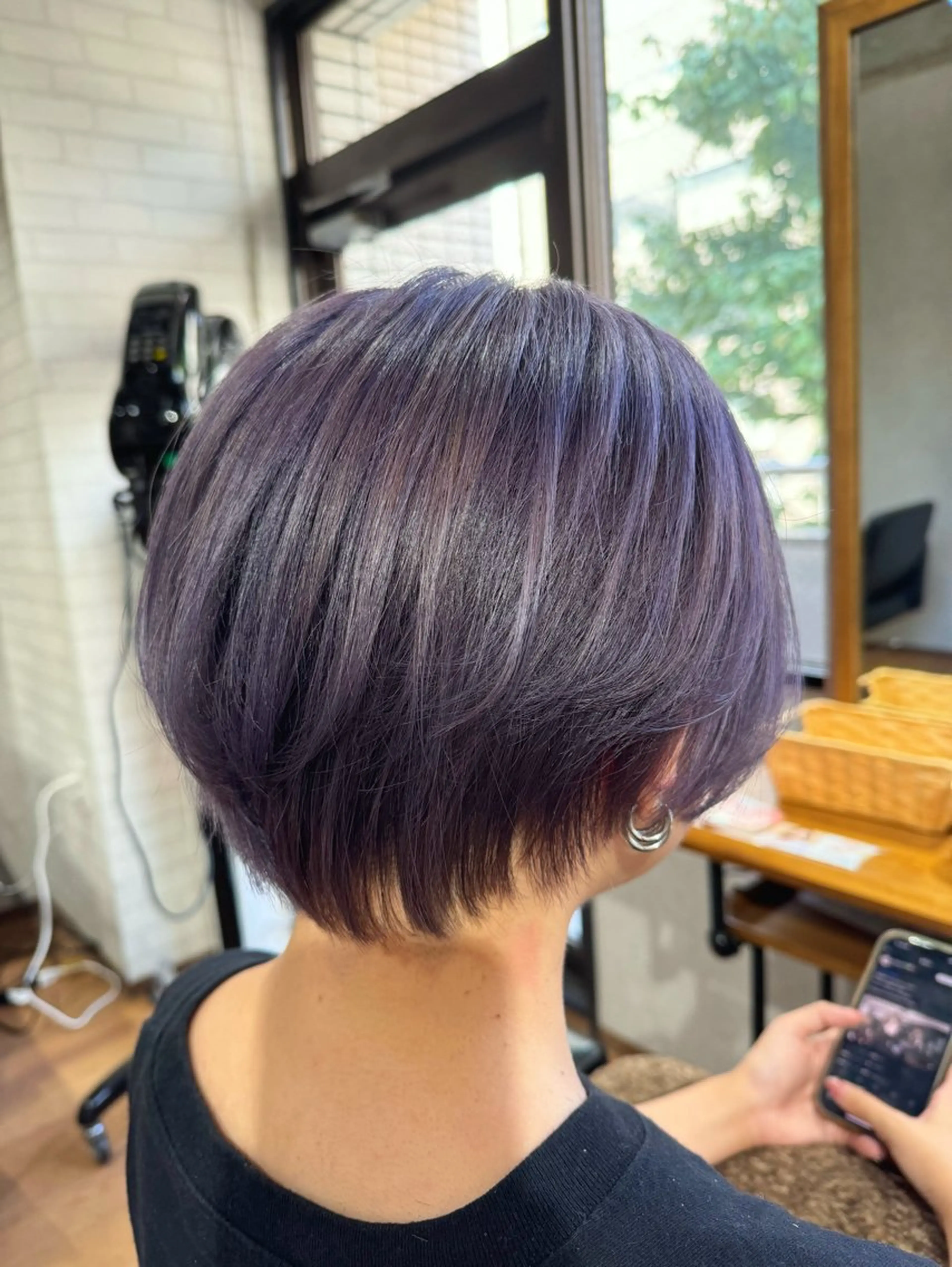 ショート カラー ハンサムショート バイオレットカラー ショートヘア カット ヘアカラー ✨ハイトーン カラー福岡拓也✨のヘアスタイル