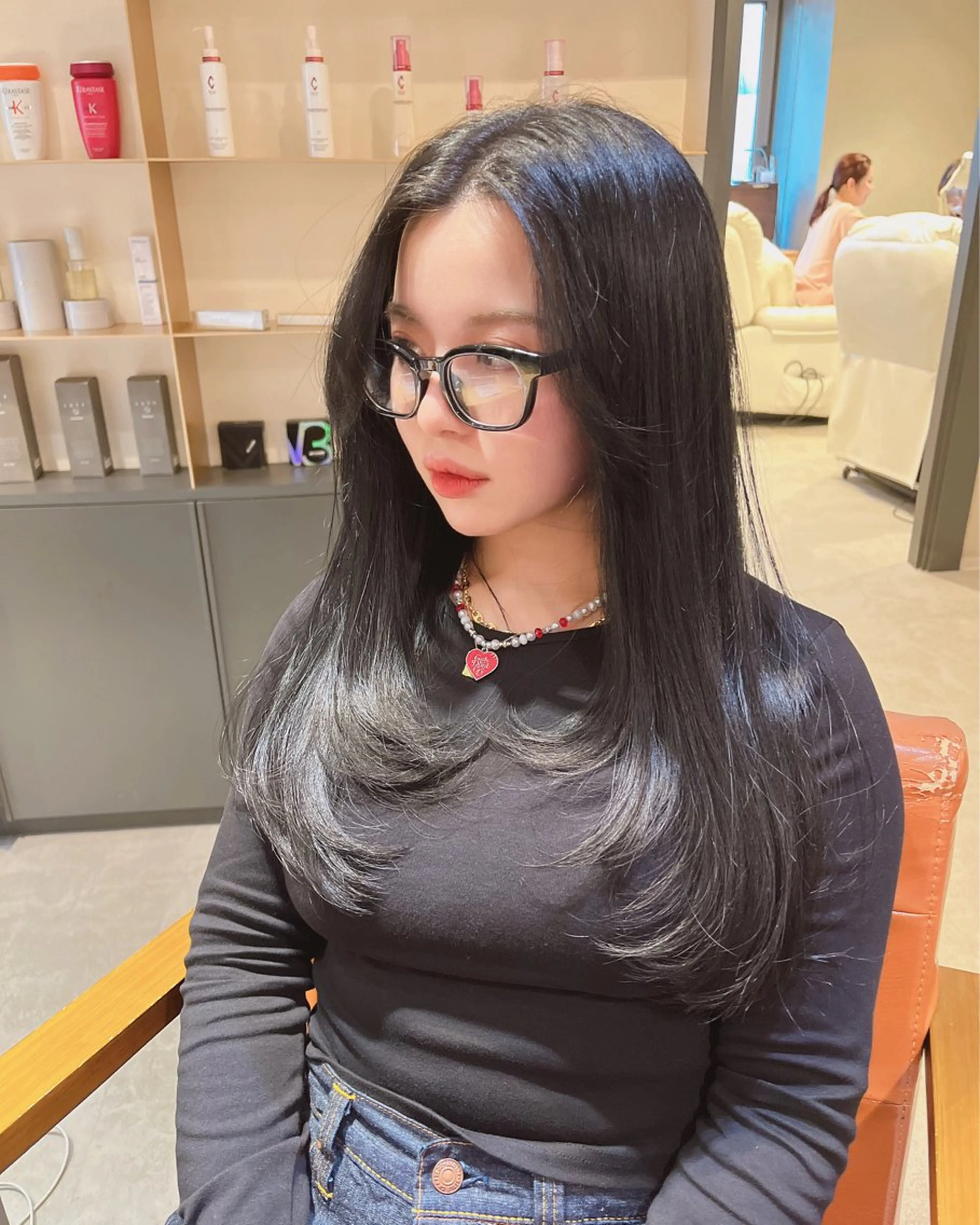 セミロング 奥田 蓮のヘアスタイル