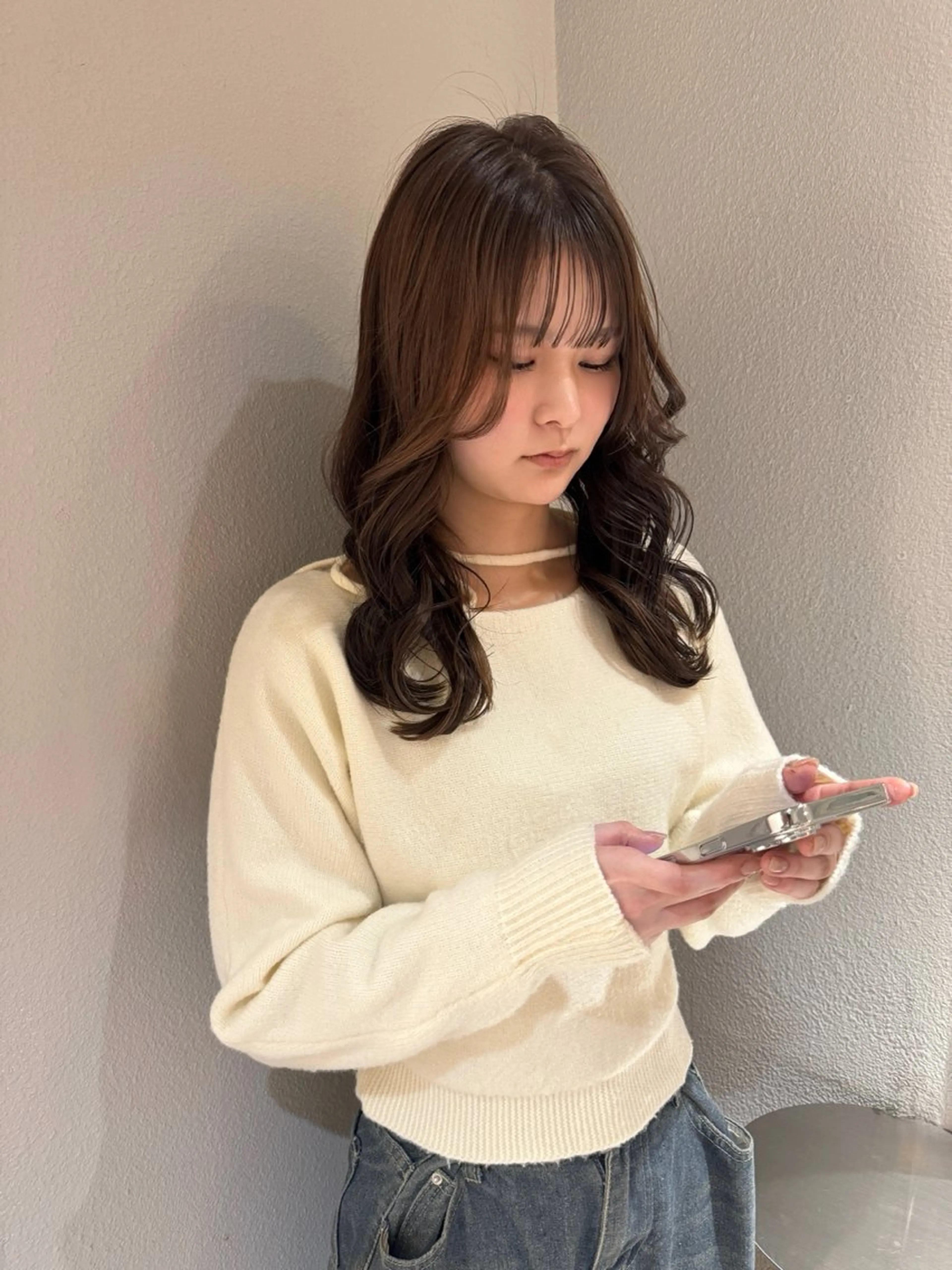 セミロング カット ヘアカラー 【天満1艶髪】潤艶/ 髪質改善🌹釣本竜哉のヘアスタイル