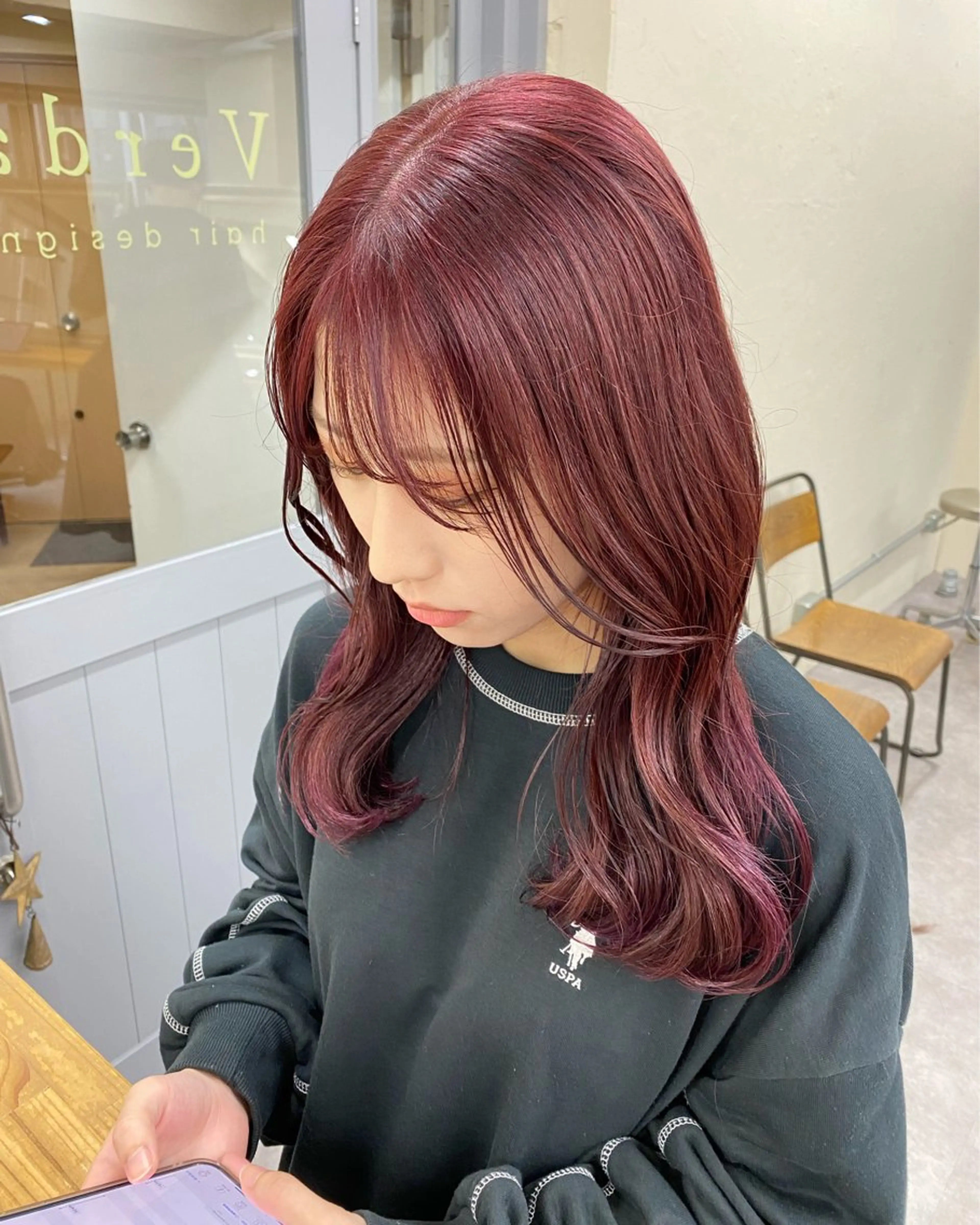 セミロング カラー ブラウンカラー ピンクカラー ピンクブラウン レイヤー暖色カラー 池袋Yamamotoのヘアスタイル