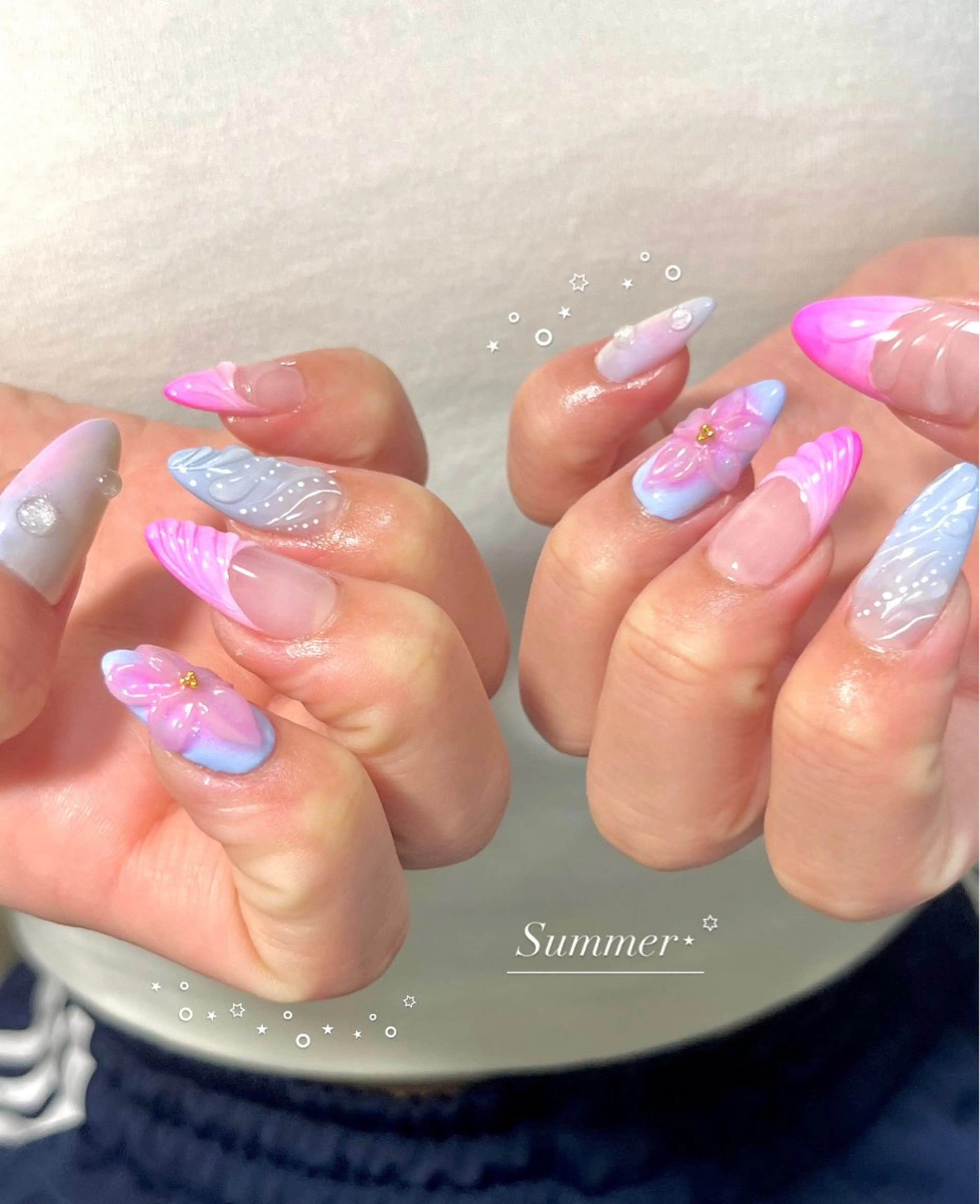 ネイル 夏ネイル ハンドネイル NailSalon _Amulet_のネイルデザイン
