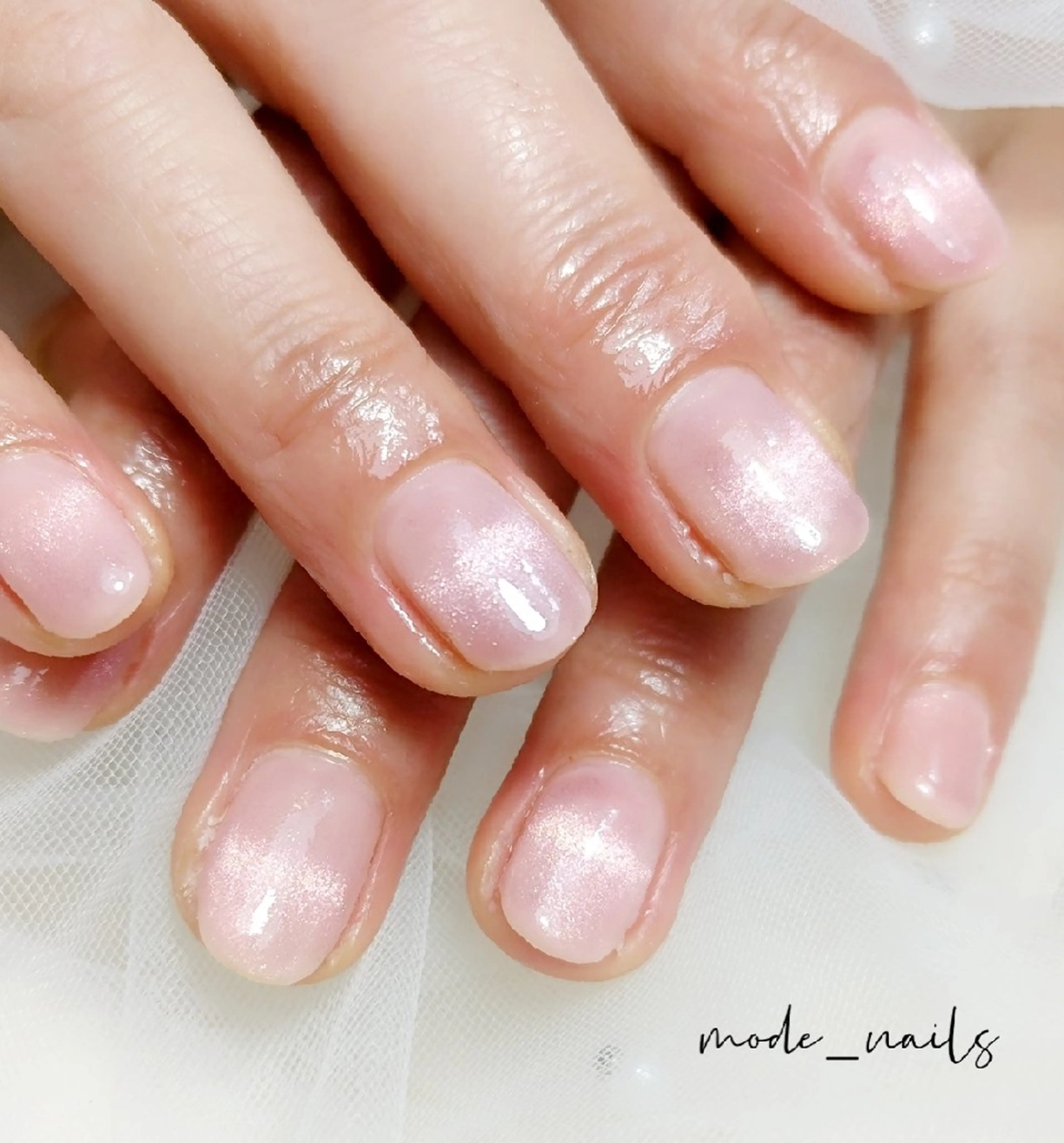 ネイル マグネットネイル ピンク 滋賀県草津市ネイル mode_nailsのネイルデザイン