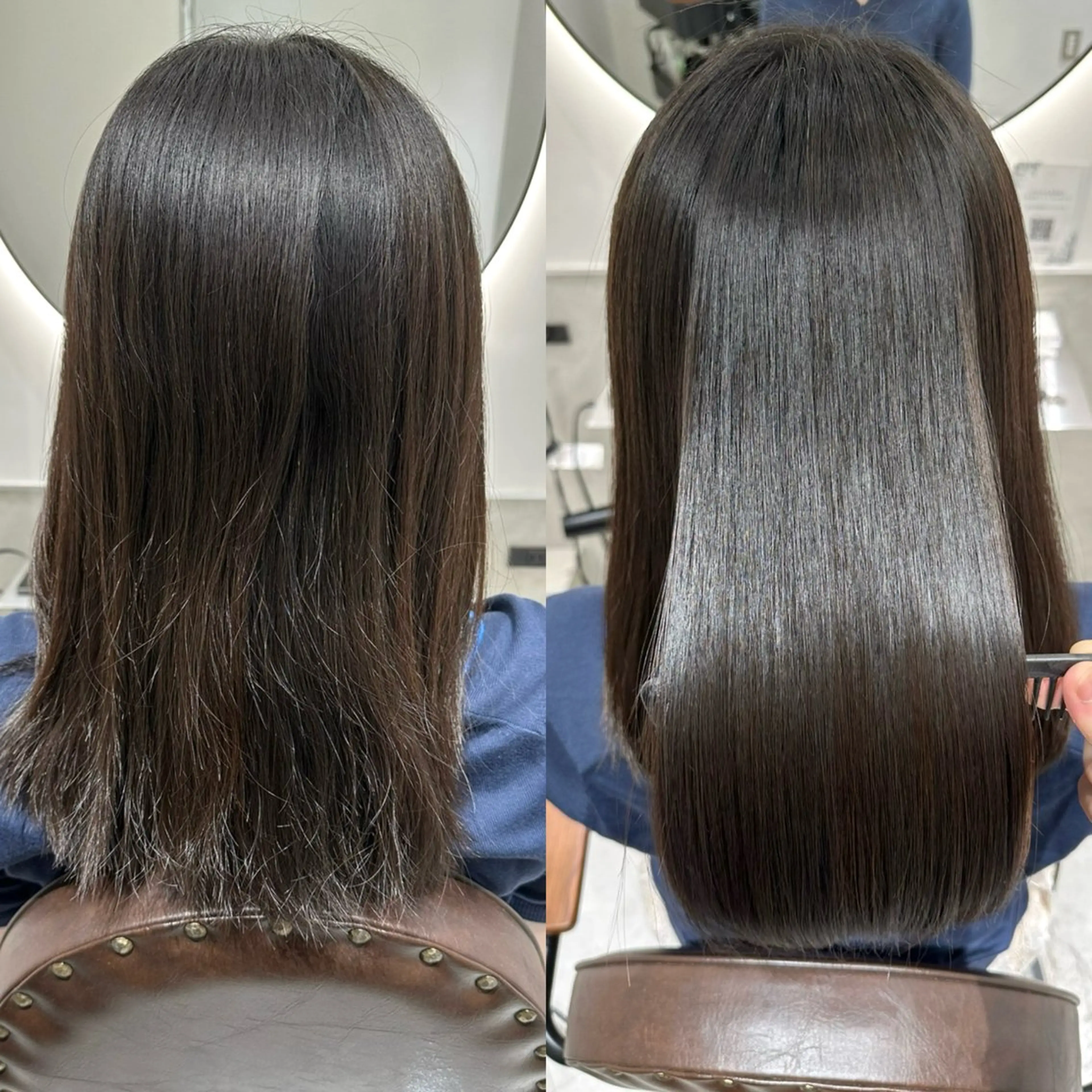 セミロング 縮毛矯正 トリートメント 銀座No.1髪質改善 縮毛矯正/本木のヘアスタイル