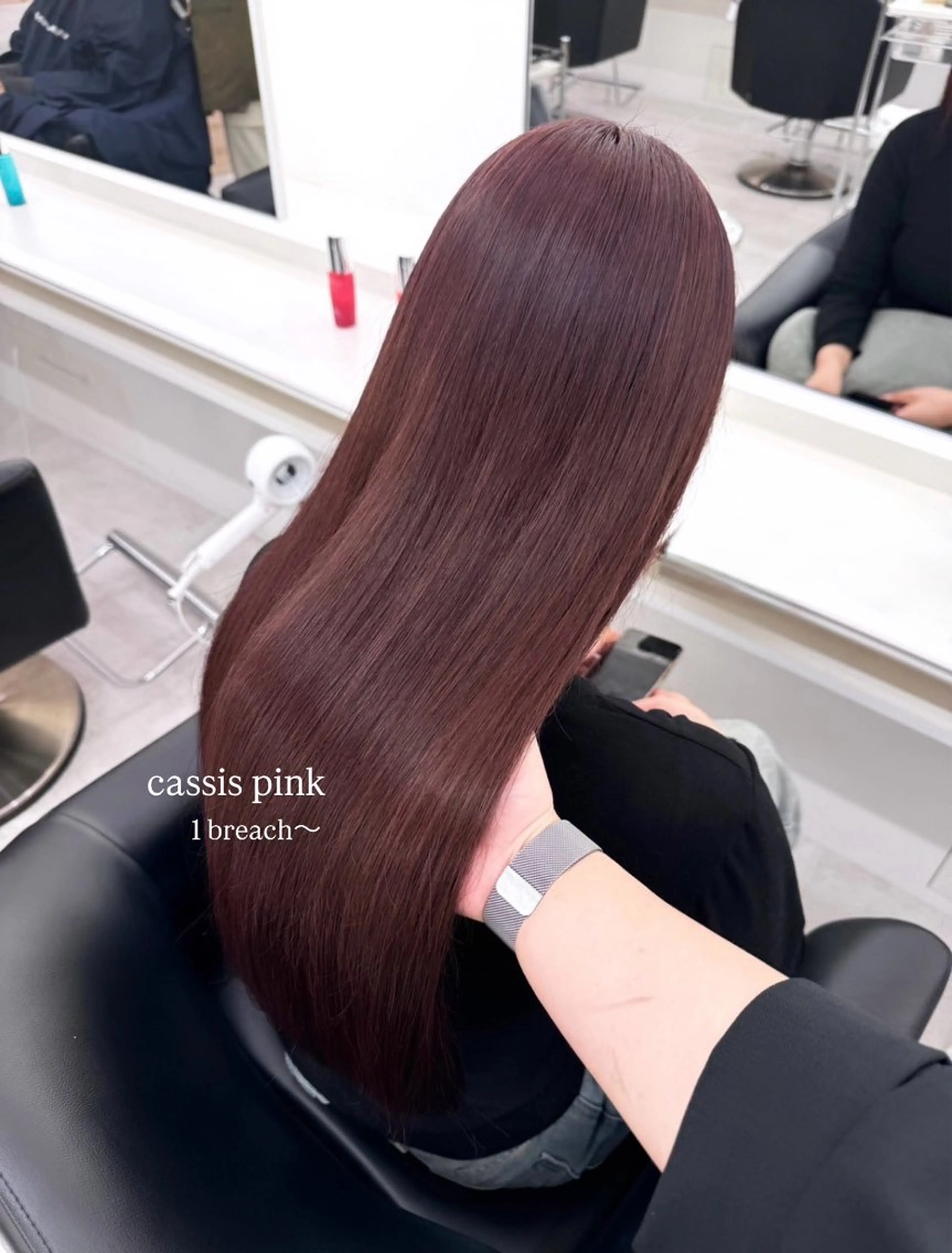 ロング カラー カシス ピンクカラー ヘアカラー Parve Mix/ 平 奈果🎀のヘアスタイル