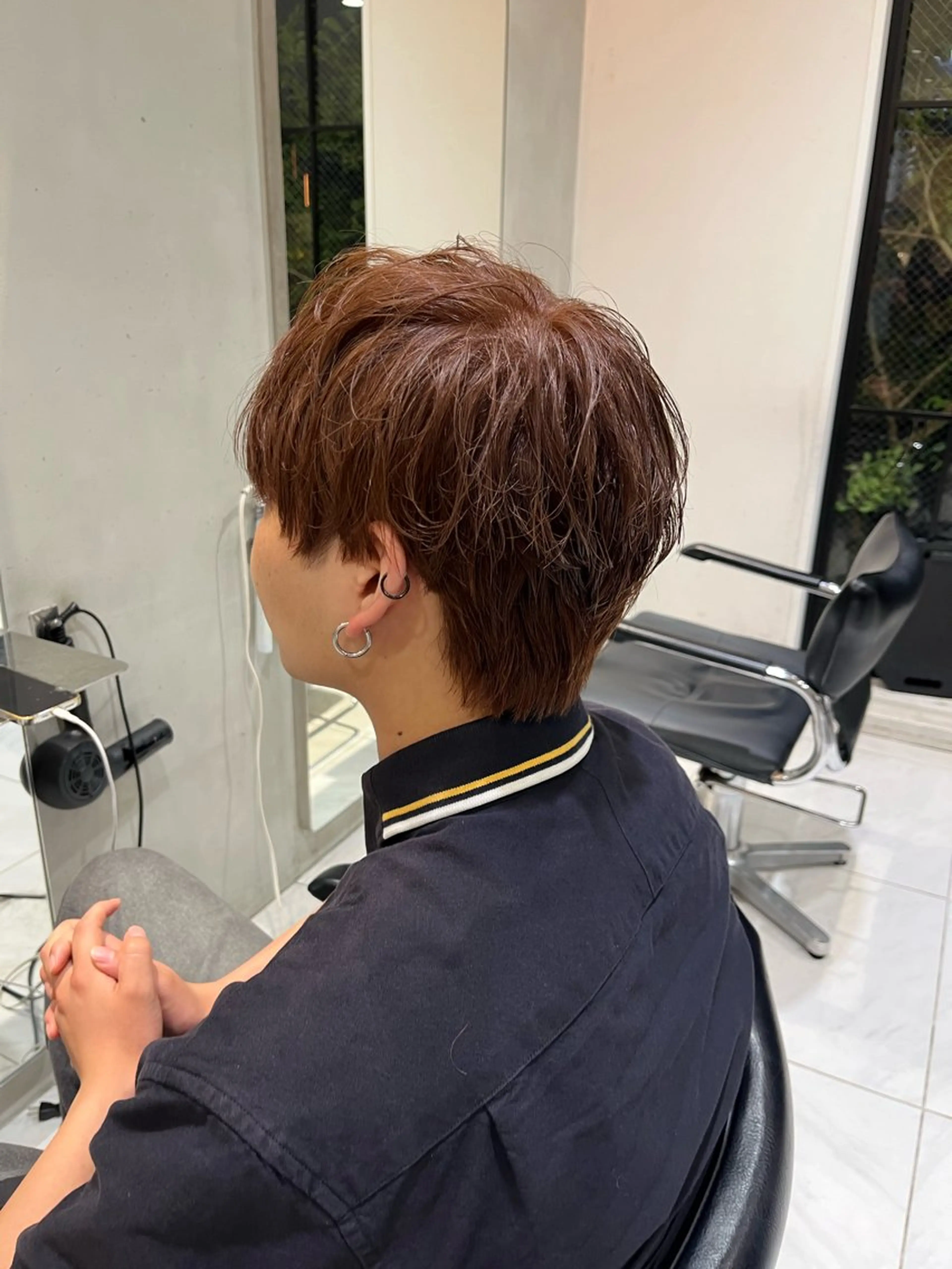 ショート メンズ カット ヘアカラー トリートメント ナミ🩶暗髪/暖色 ❤️/透明感/縮毛のヘアスタイル