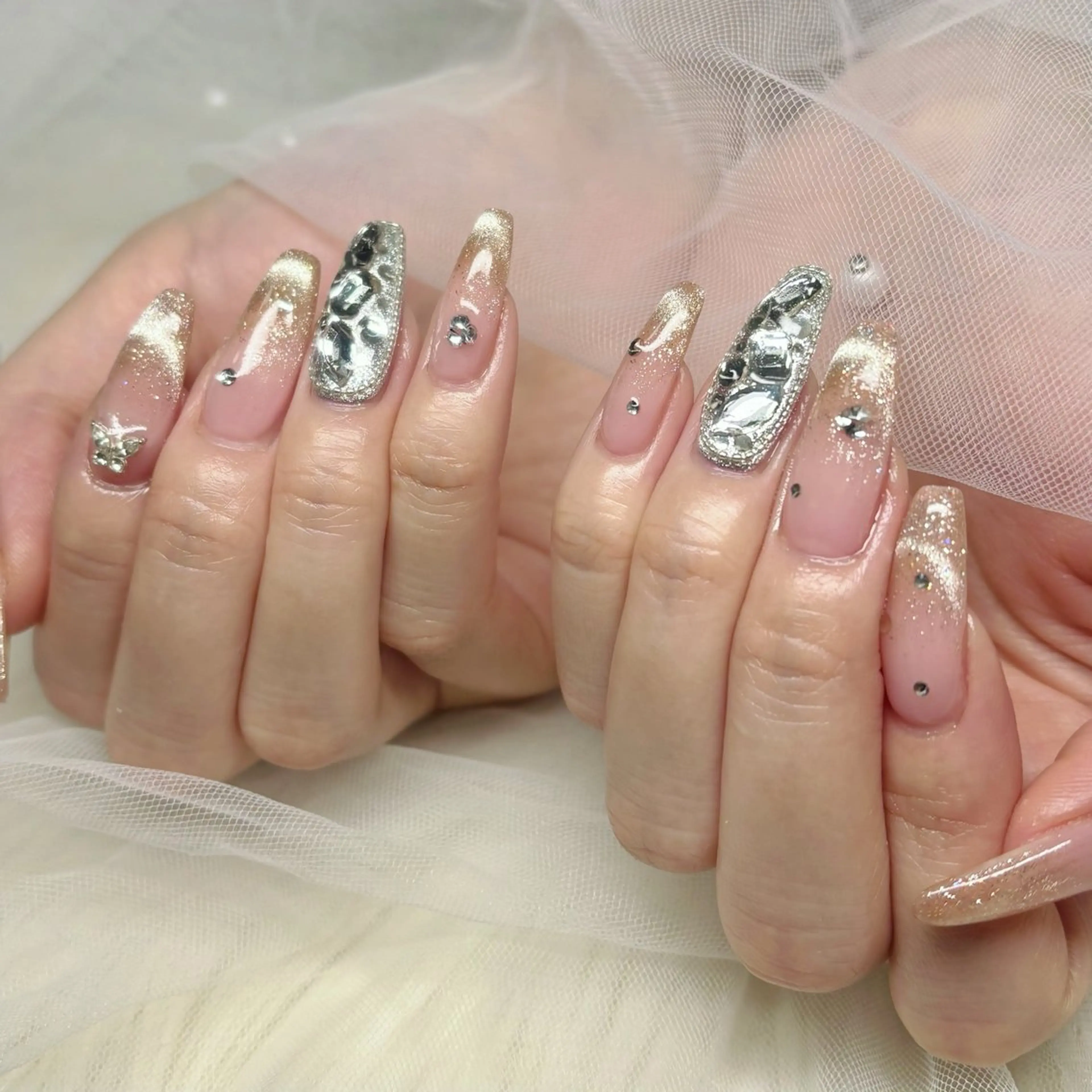 ネイル ワンホンネイル ハンドネイル Y🩵 Jasmineのネイルデザイン