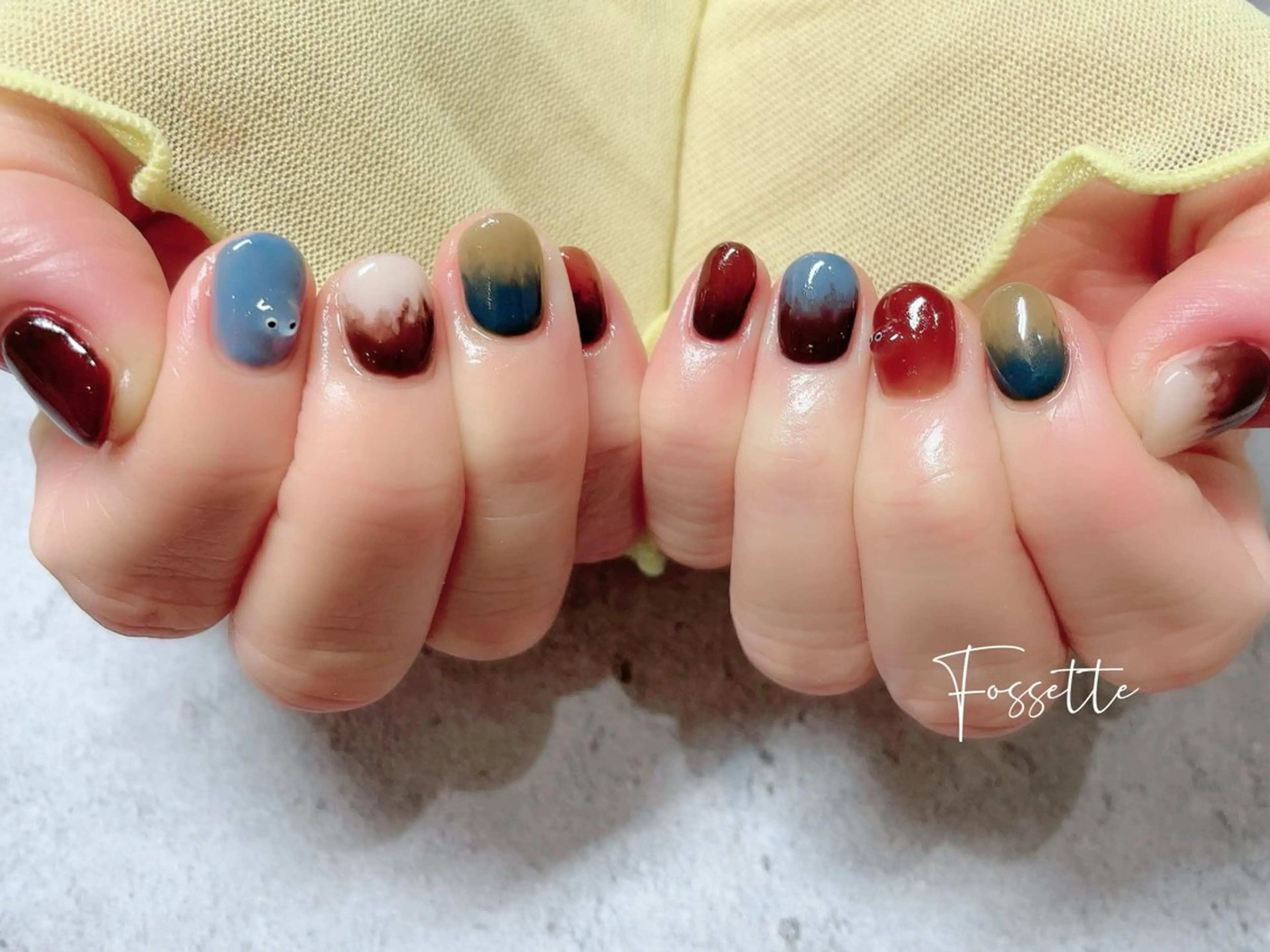 ネイル ハロウィン ニュアンスネイル ショートネイル ハンドネイル nailsalon Fossetteのネイルデザイン