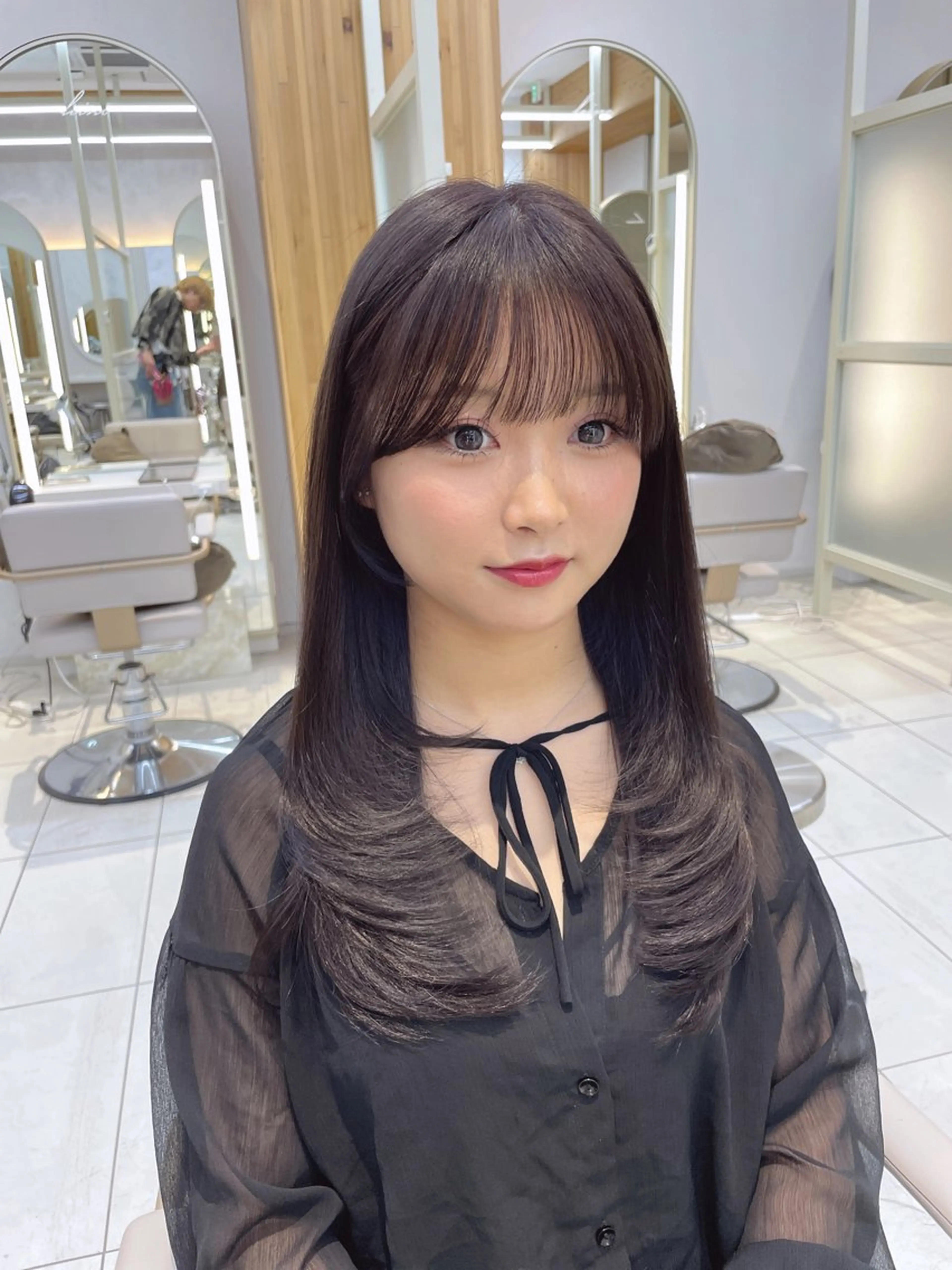 セミロング レイヤー/顔周り /韓国ヘア/TAKUのヘアスタイル