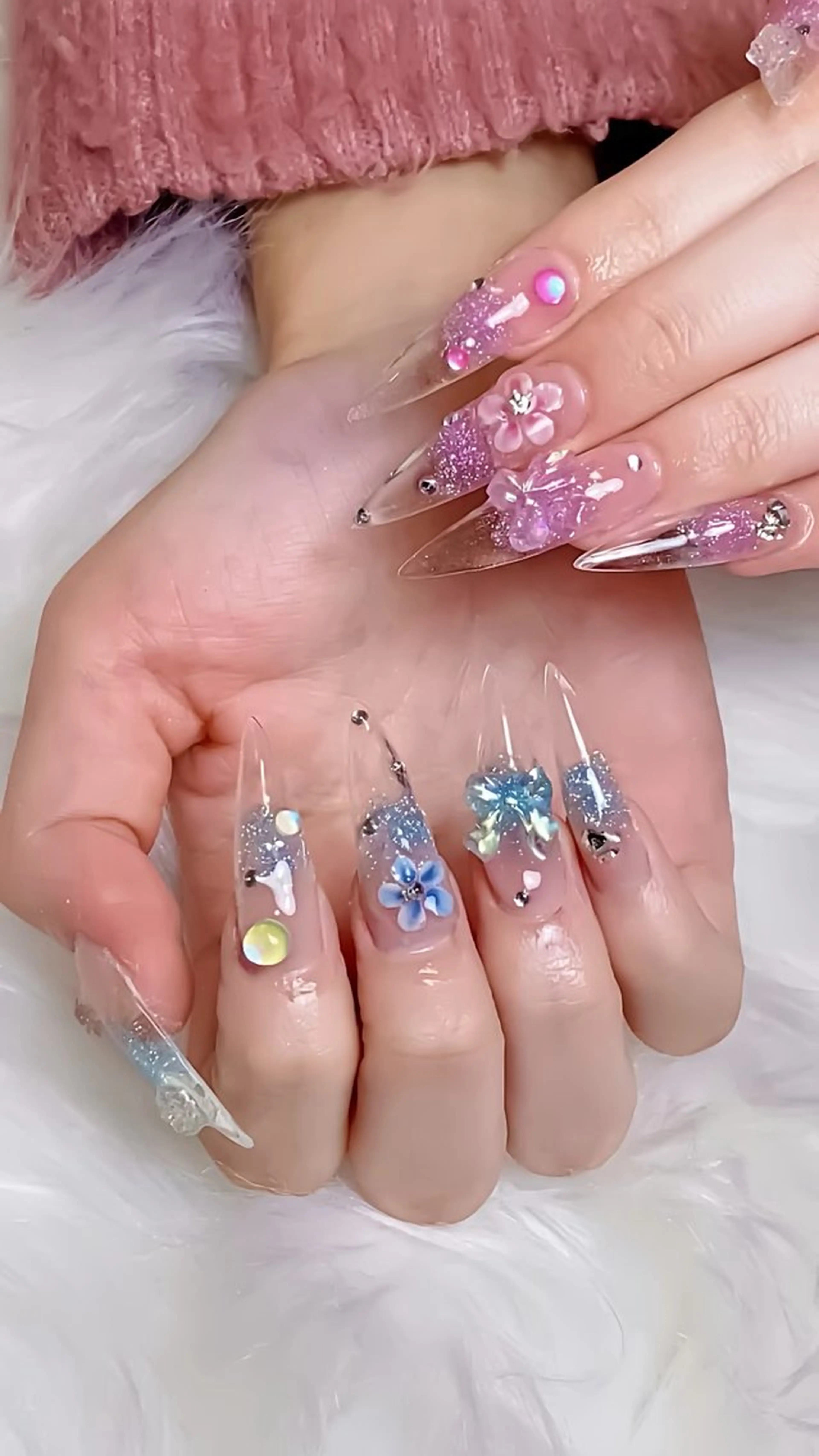 ネイル フラワーネイル 韓国ネイル 持ち込み 春ネイル ワンホンネイル Huyn Nail Shinjyukuのネイルデザイン