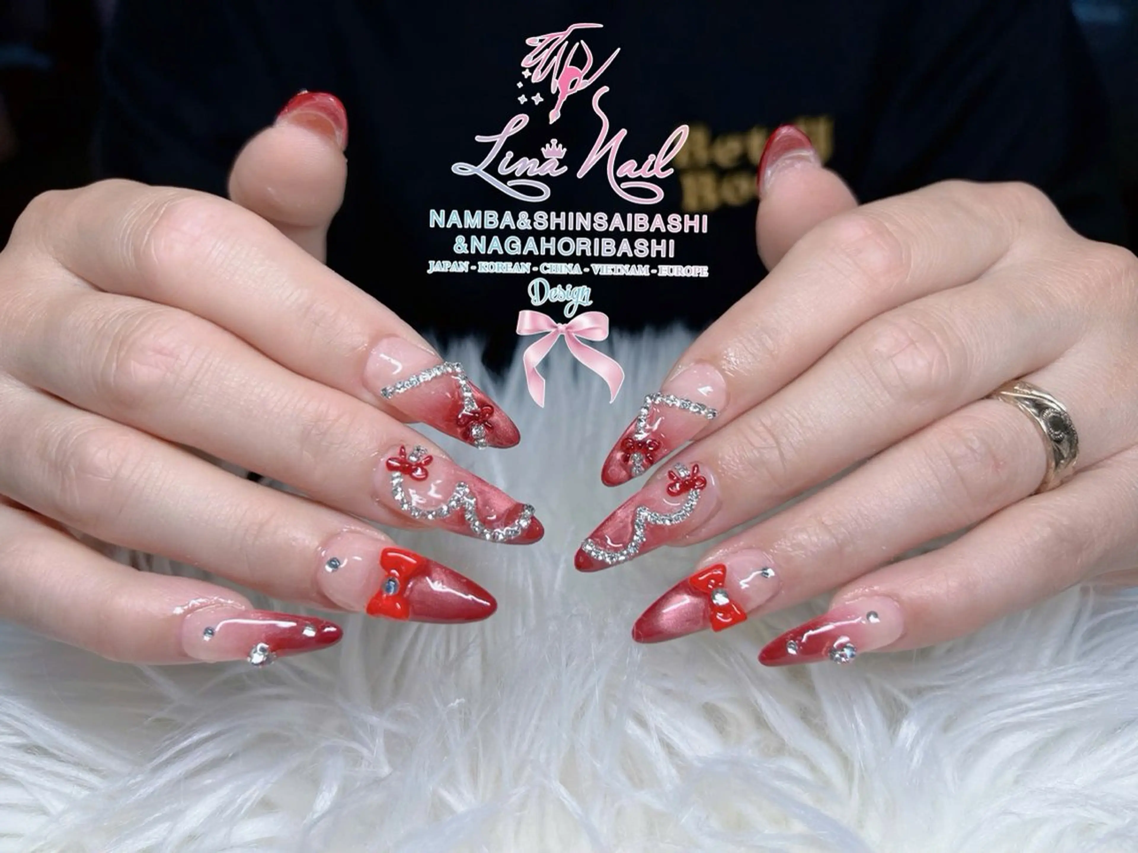 ネイル チークネイル 桜ネイル フラッシュネイル フットネイル ジェルネイル ハンドネイル リナネイル アメ村心斎橋店のネイルデザイン