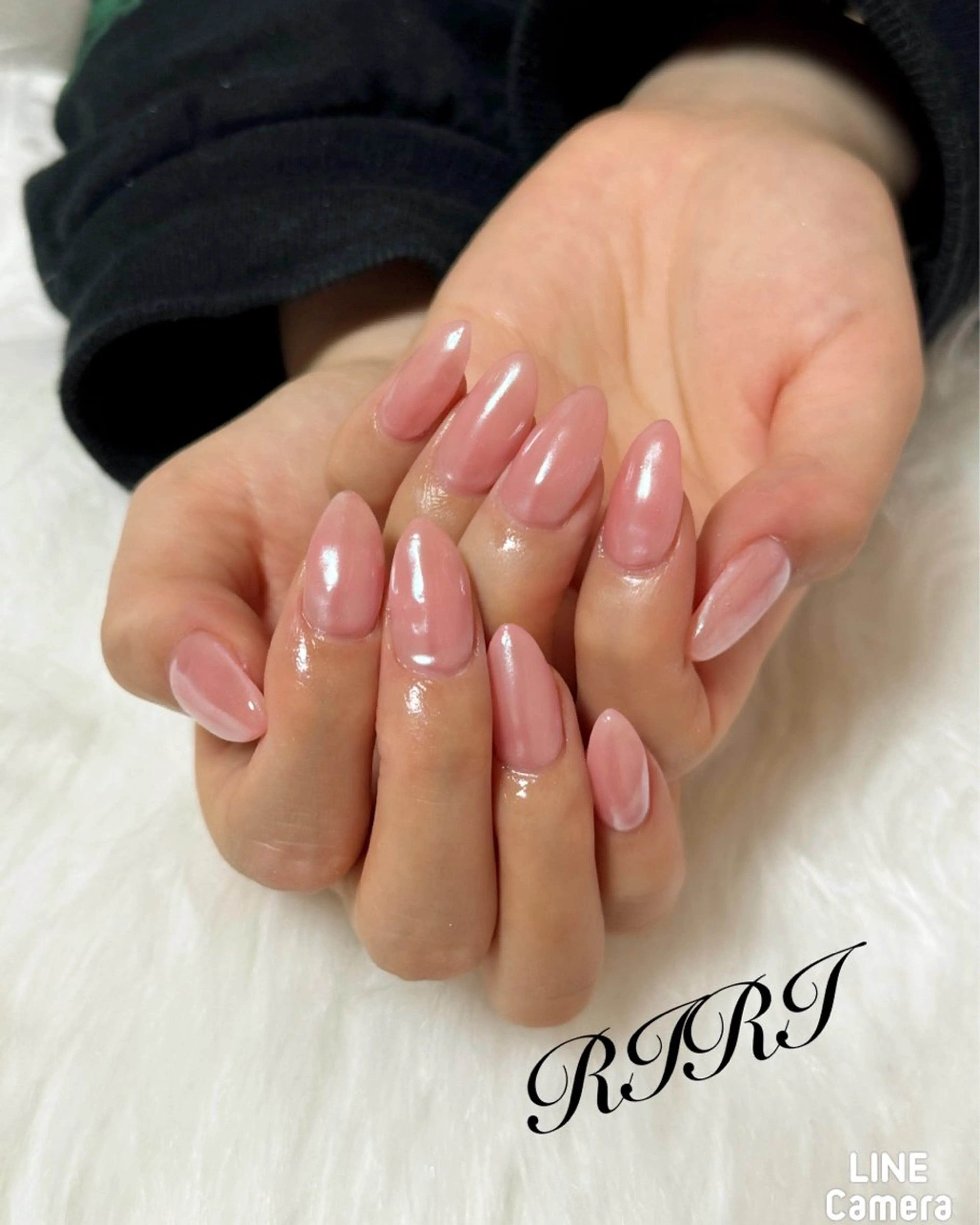 ネイル オーロラネイル ジェルネイル キラキラネイル ミラーネイル ショートネイル ハンドネイル riri オーナーのネイルデザイン