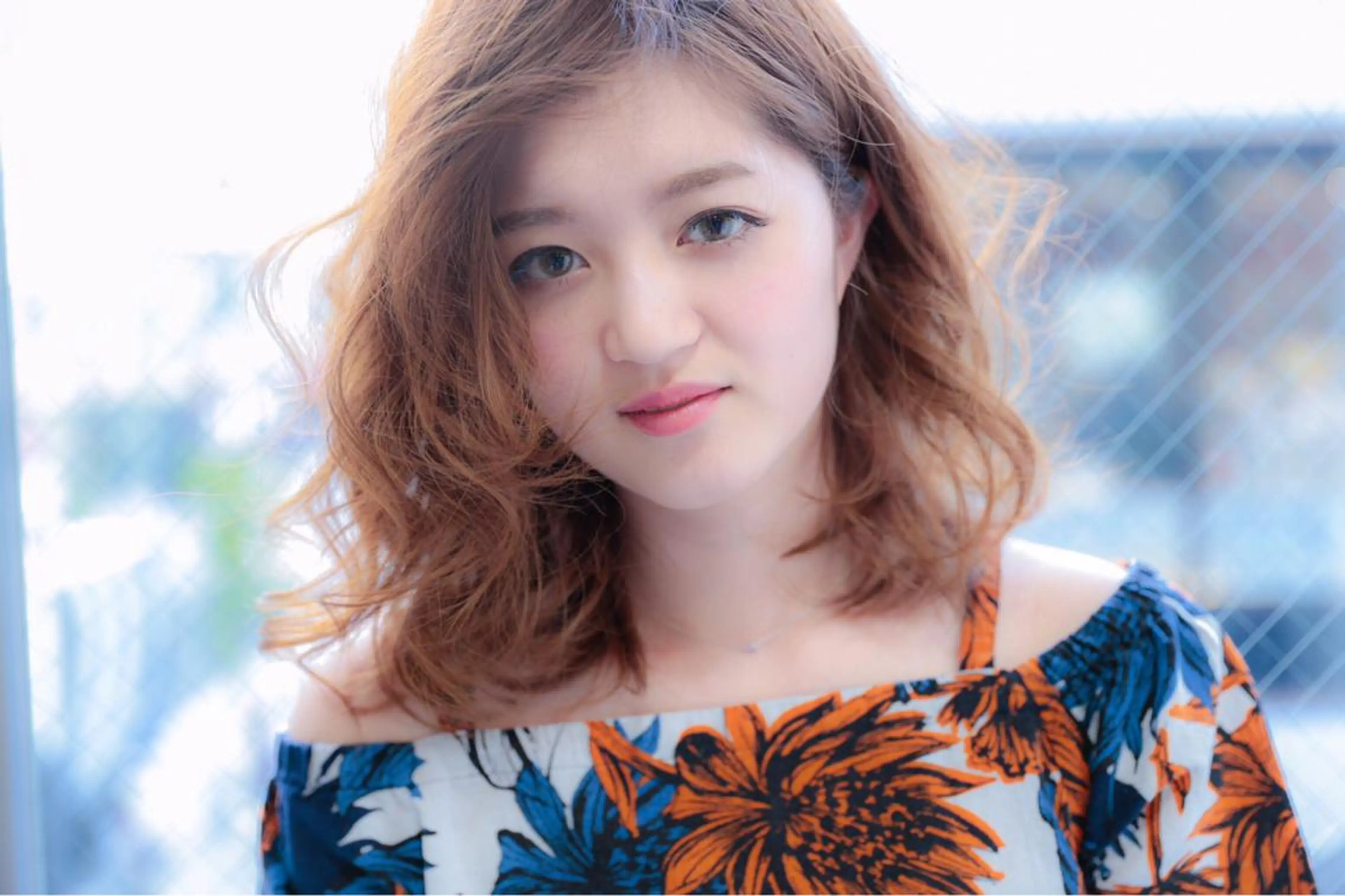 カラー パーマ ハイライトカラー 農添 杏のヘアスタイル