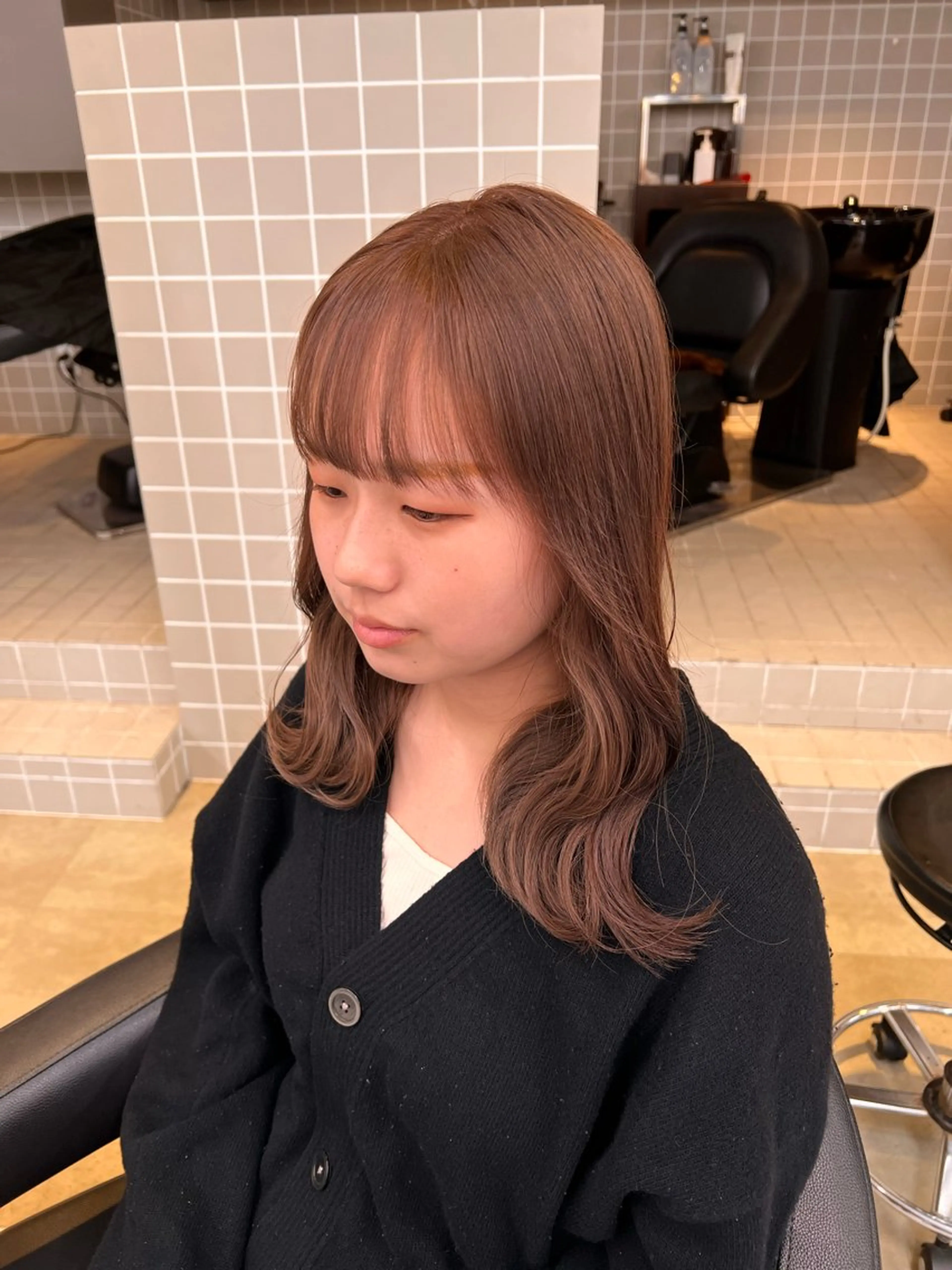 セミロング 💖札幌カラー 指名No.1💖玲奈のヘアスタイル