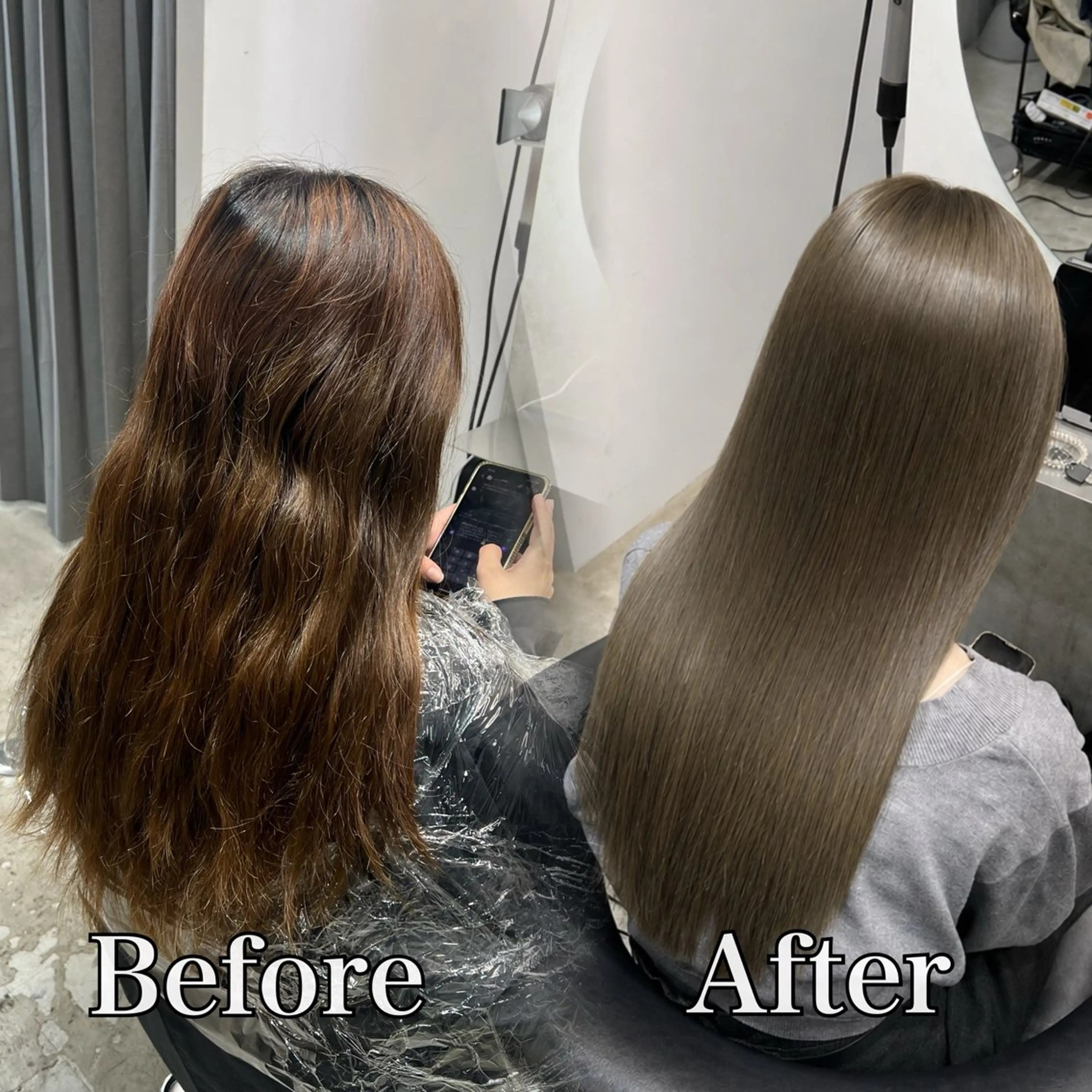 ロング カラー カット ヘアカラー トリートメント ワンホン×韓国/ 髪質改善/itaruのヘアスタイル