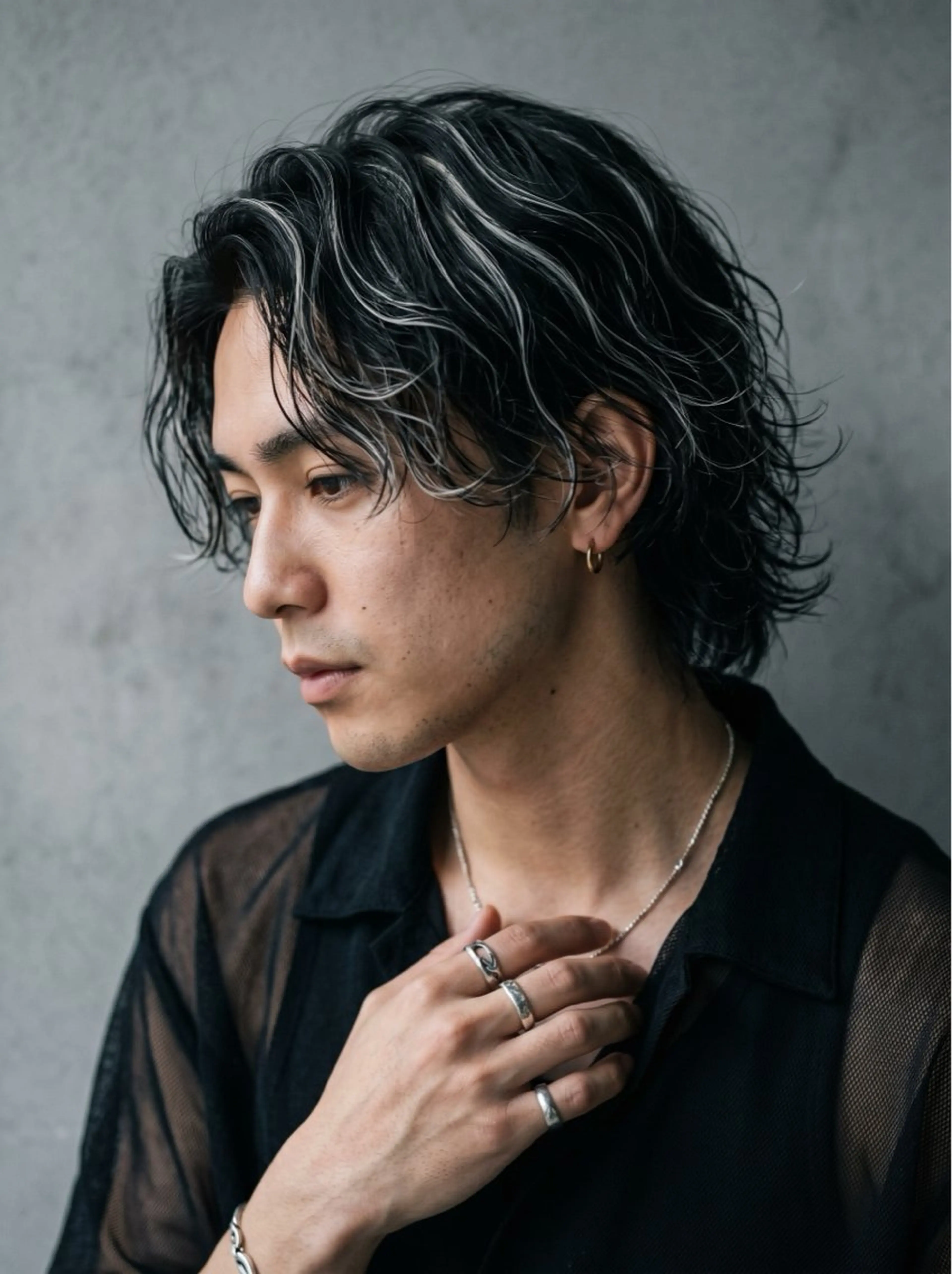 ミディアム カラー パーマ メンズ メンズハイライト メンズメッシュ ハイライトカラー メッシュ ハイライト ヘアカラー トリートメント 🔮メンズ縮毛矯正 メンズパーマ💎竹永のヘアスタイル