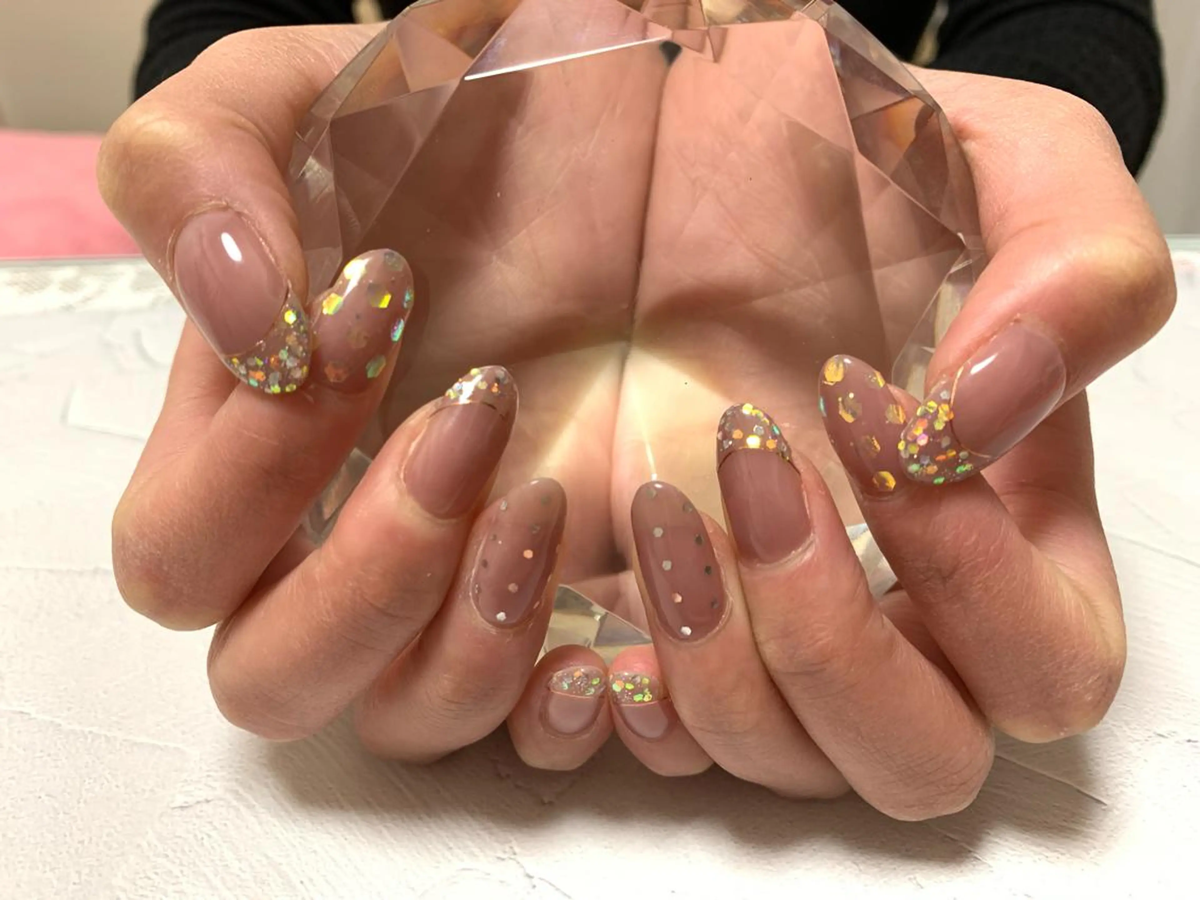 ネイル ホログラムネイル キラキラネイル ラメ(グリッター) ツイードネイル noheanail YONEDAのネイルデザイン