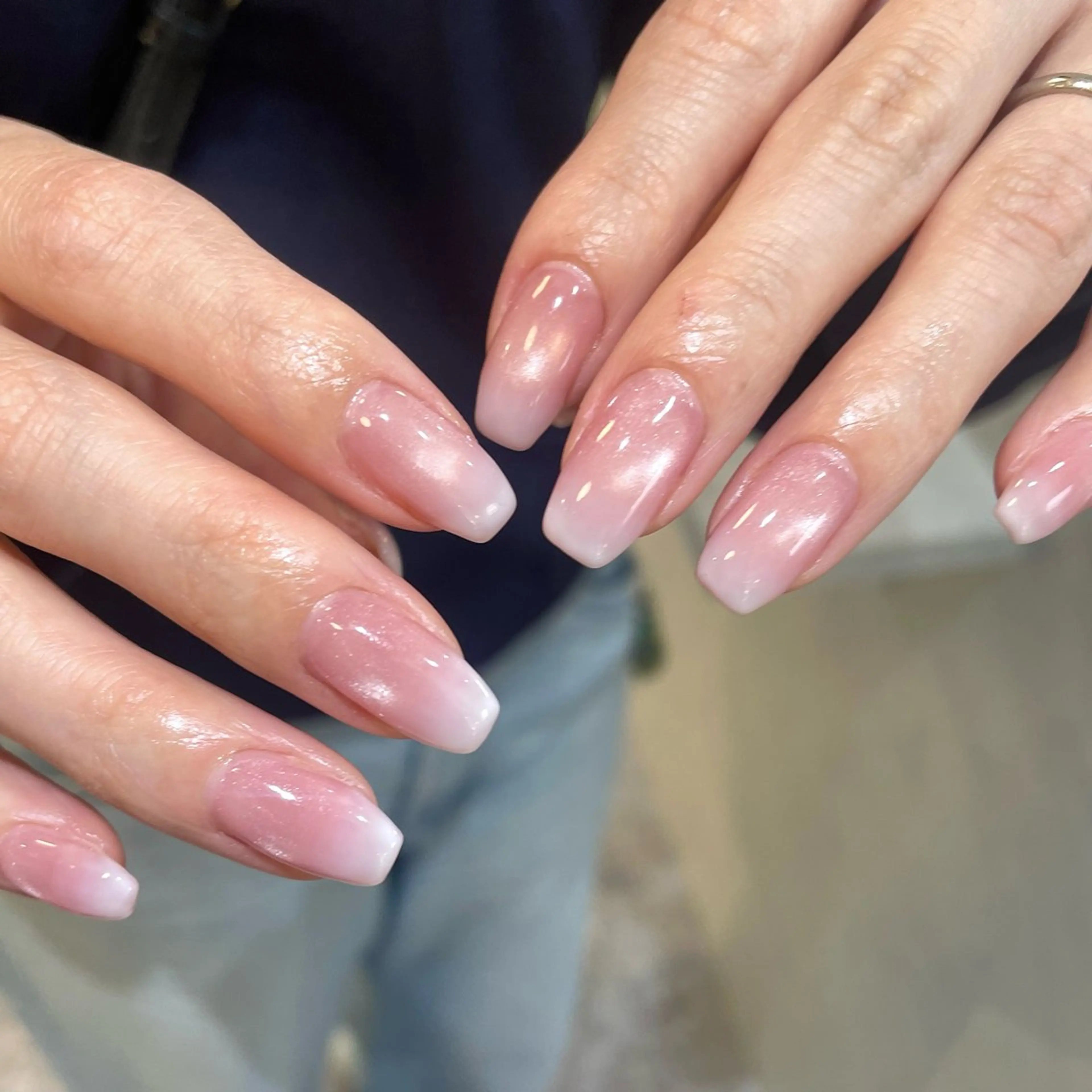 ネイル 桜ネイル グラデーション マグネットネイル ピンク ハンドネイル kaho /うるつや/ワンホンのネイルデザイン