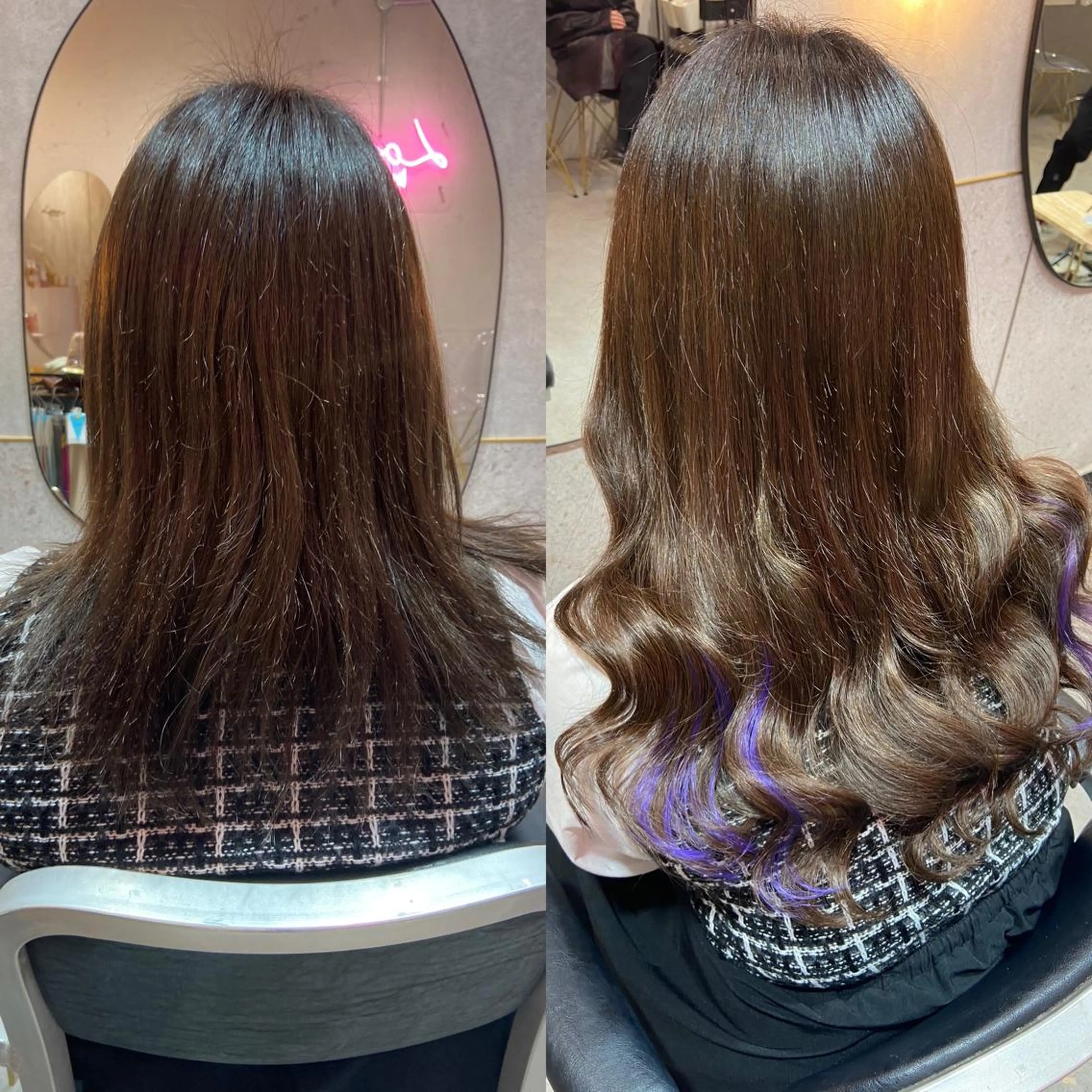 ロング シールエクステ くびれヘア エクステ 顔周りカット 韓国風ヘア 新宿/韓国ヘア 中明度カラー/かやのヘアスタイル