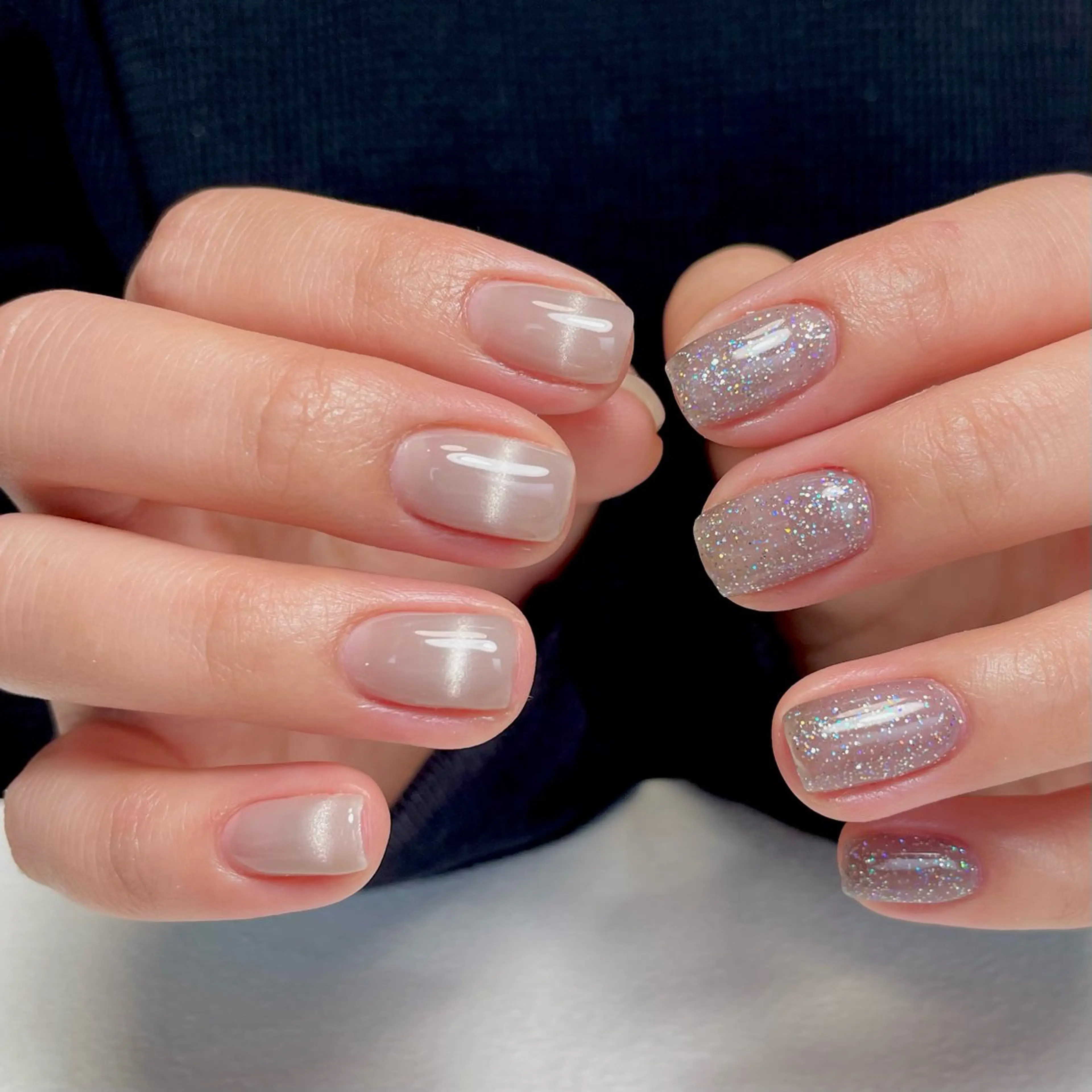 ネイル アートネイル ジェルネイル ラメ(グリッター) マグネットネイル 持ち込み ハンドネイル norme_ akiのネイルデザイン