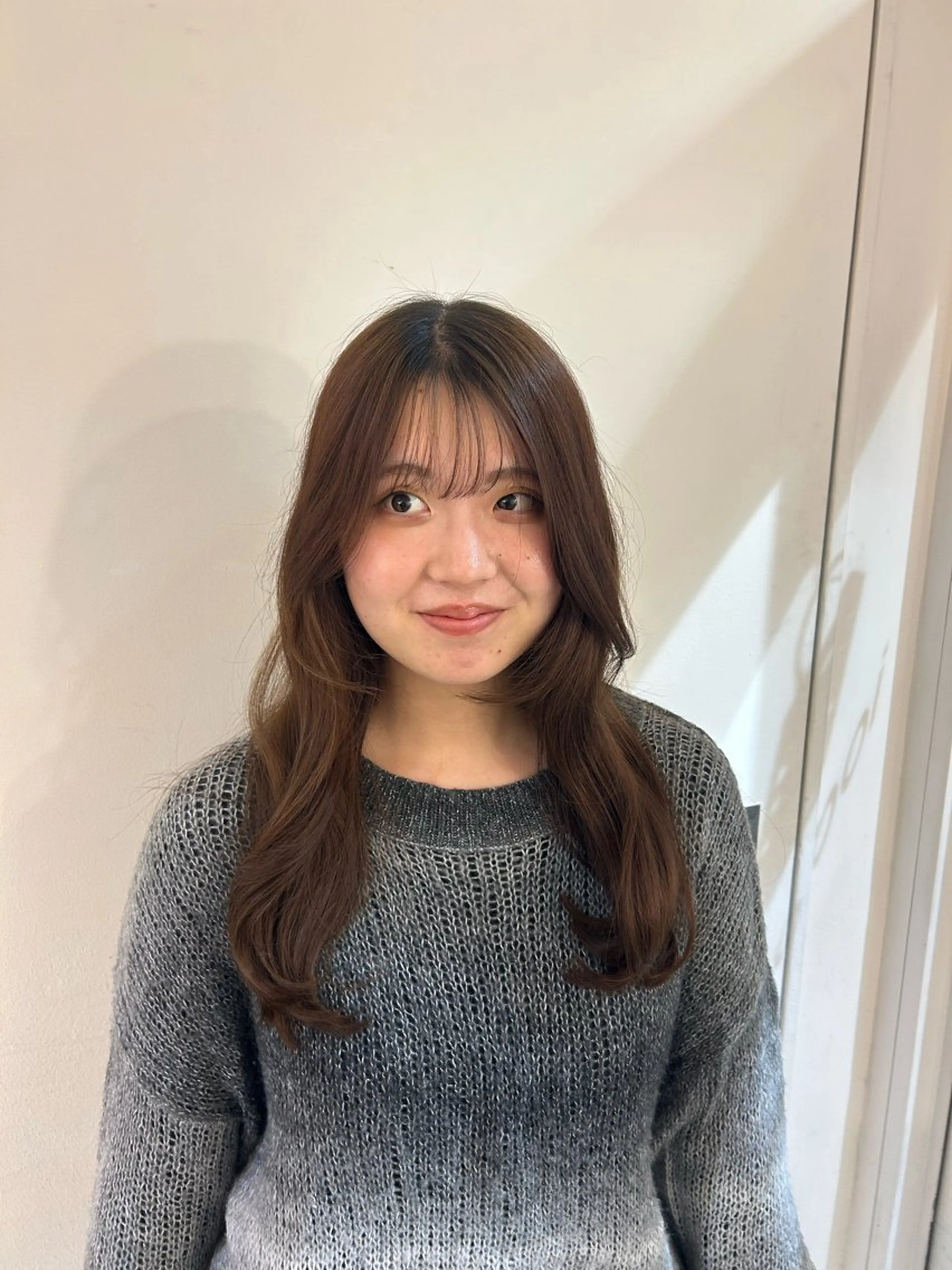 ロング シースルーバング カット レイヤー💫パーマ 🌙 nanacoのヘアスタイル