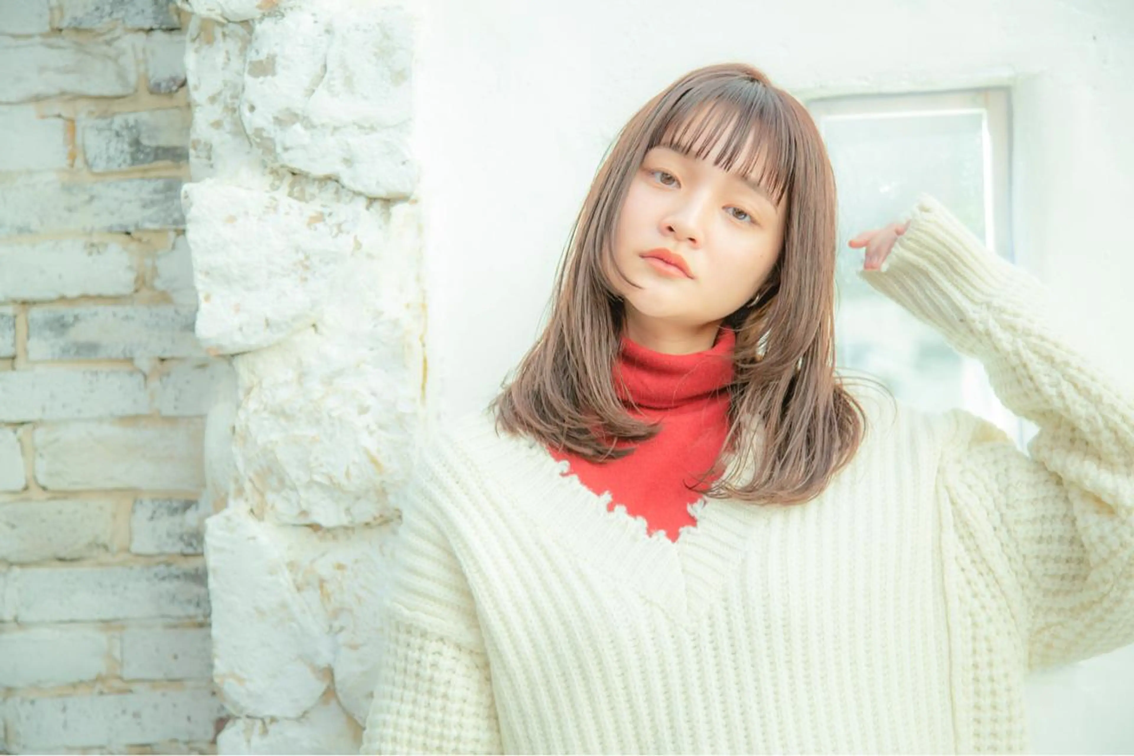 セミロング カット ヘアカラー トリートメント ボブ/縮毛矯正 髪質改善/もえるのヘアスタイル