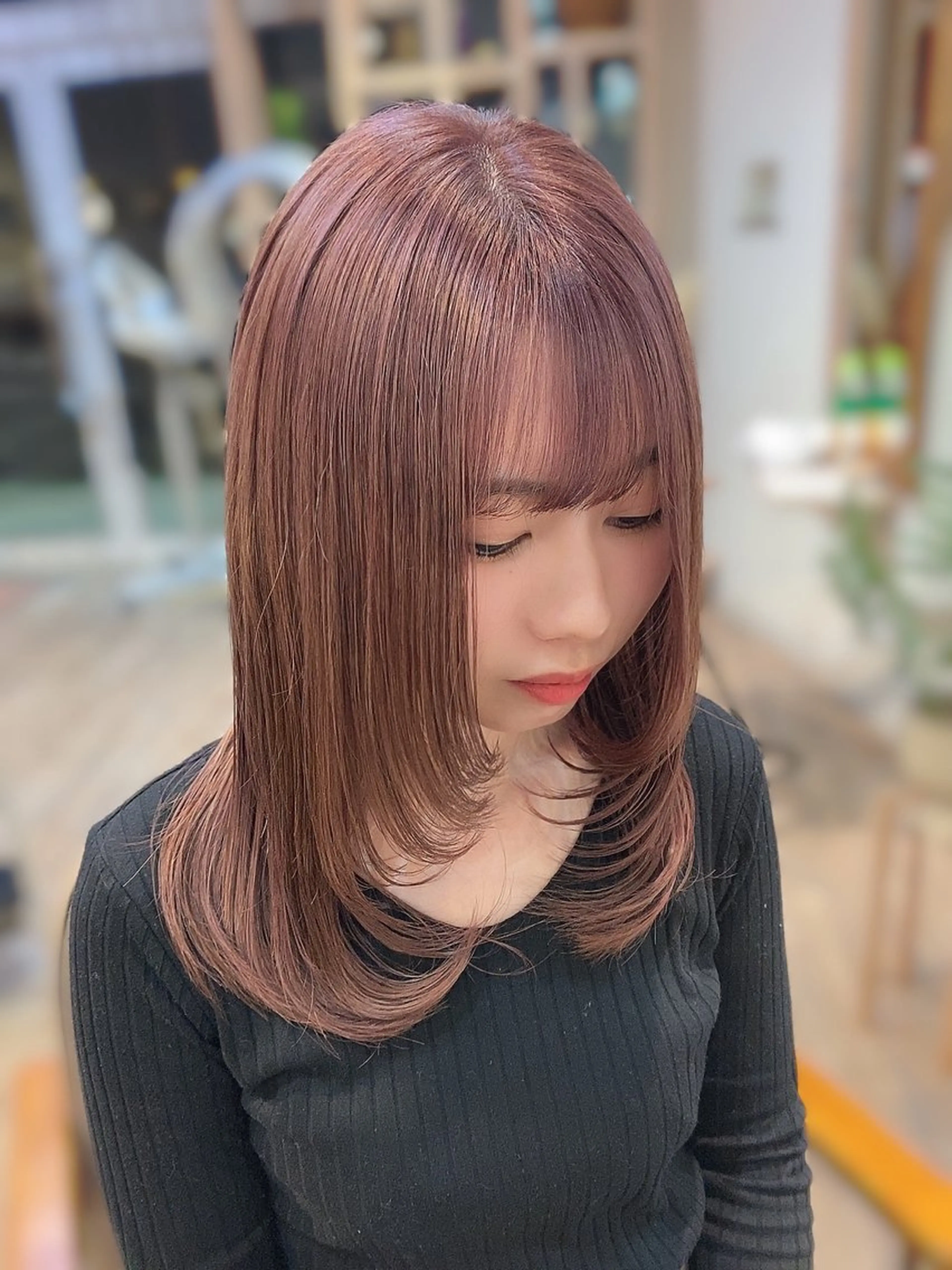 セミロング カラー ベージュカラー ラベンダーカラー ラベンダーベージュ ピンクカラー ピンクラベンダー 安住 千明のマツエク・マツパデザイン