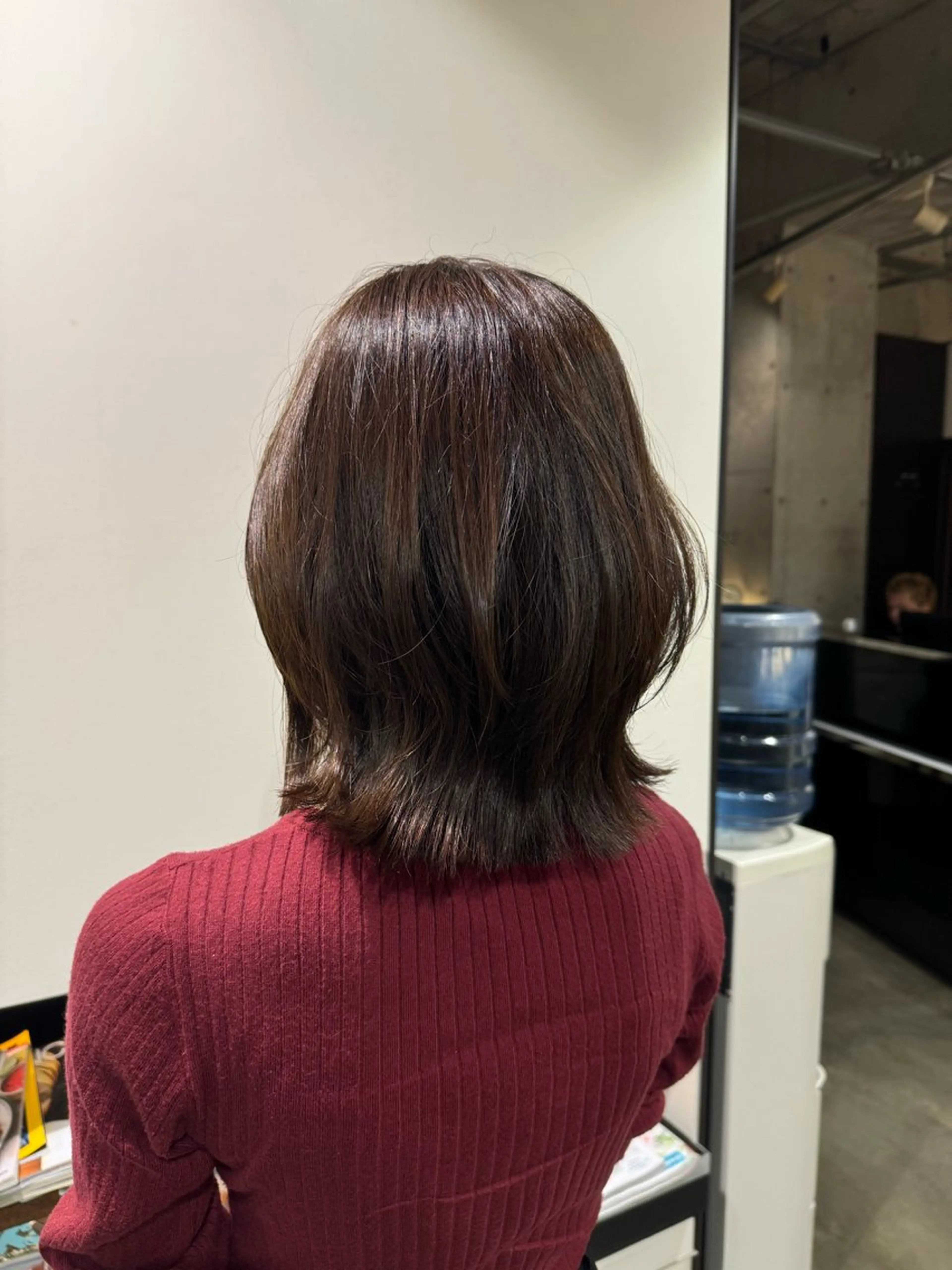 ミディアム ボブ レイヤーカット タツキ／レイヤー／ パーマ／艶カラーのヘアスタイル