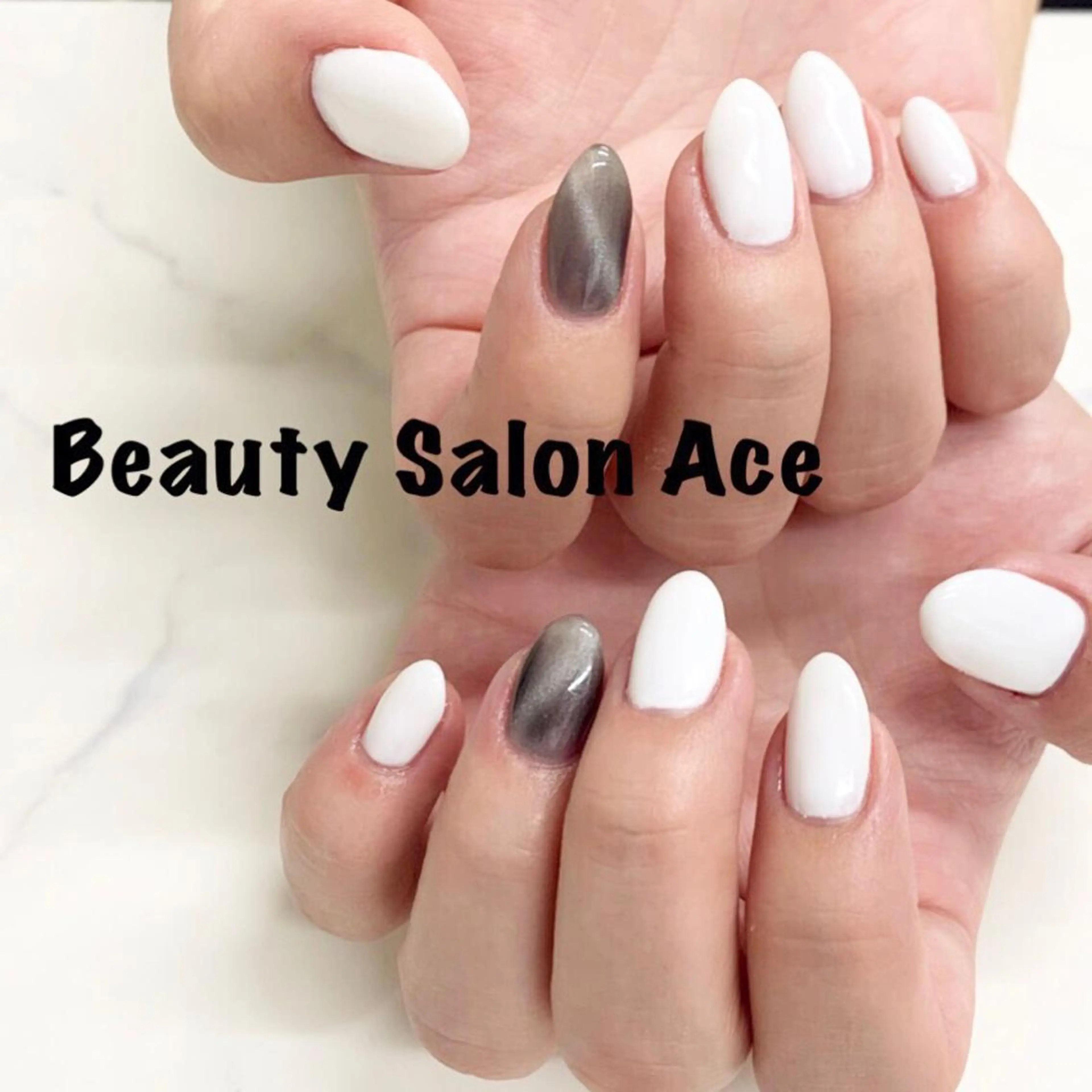 ネイル シンプルネイル ホワイト ハンドネイル ハンドケア 池袋フィルイン Ace♡Nailのネイルデザイン