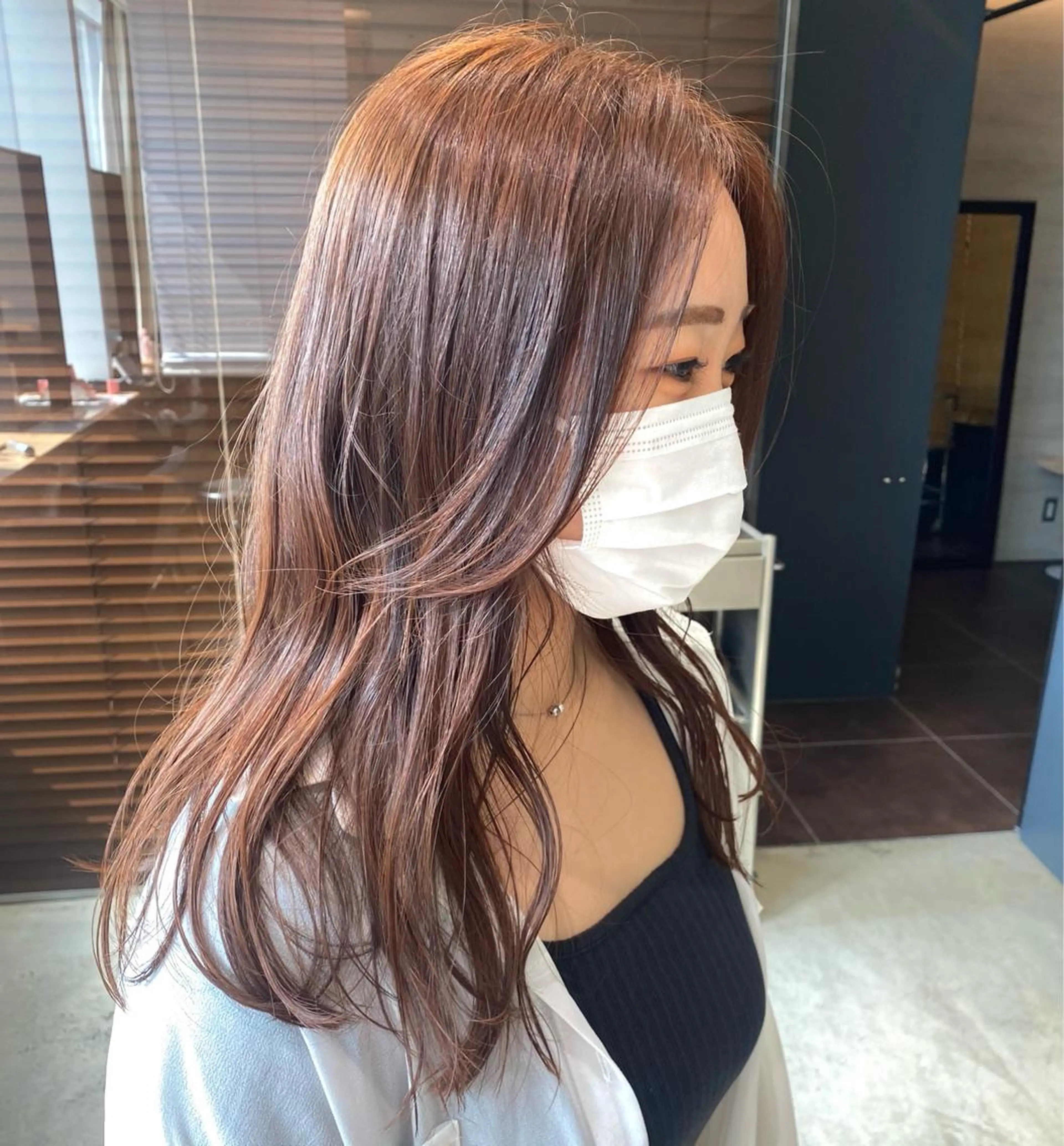 ロング カラー ブラウンカラー オレンジ オレンジブラウン レイヤーボブ/ 艶カラー/サナ🌼のヘアスタイル