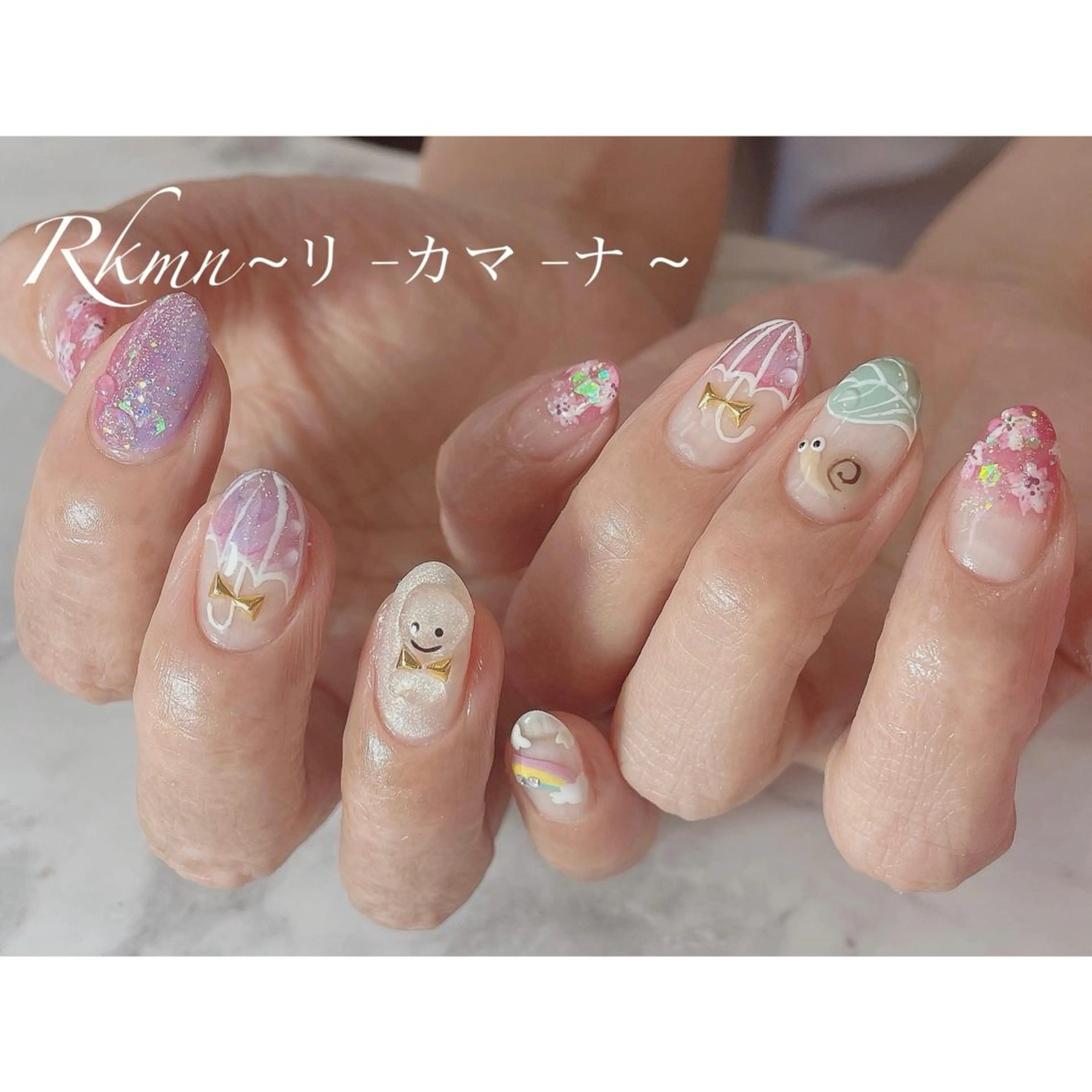 ネイル アートネイル 春ネイル ハンドネイル フットネイル ハンドケア Rkmn ~リ-カマ-ナ~のネイルデザイン