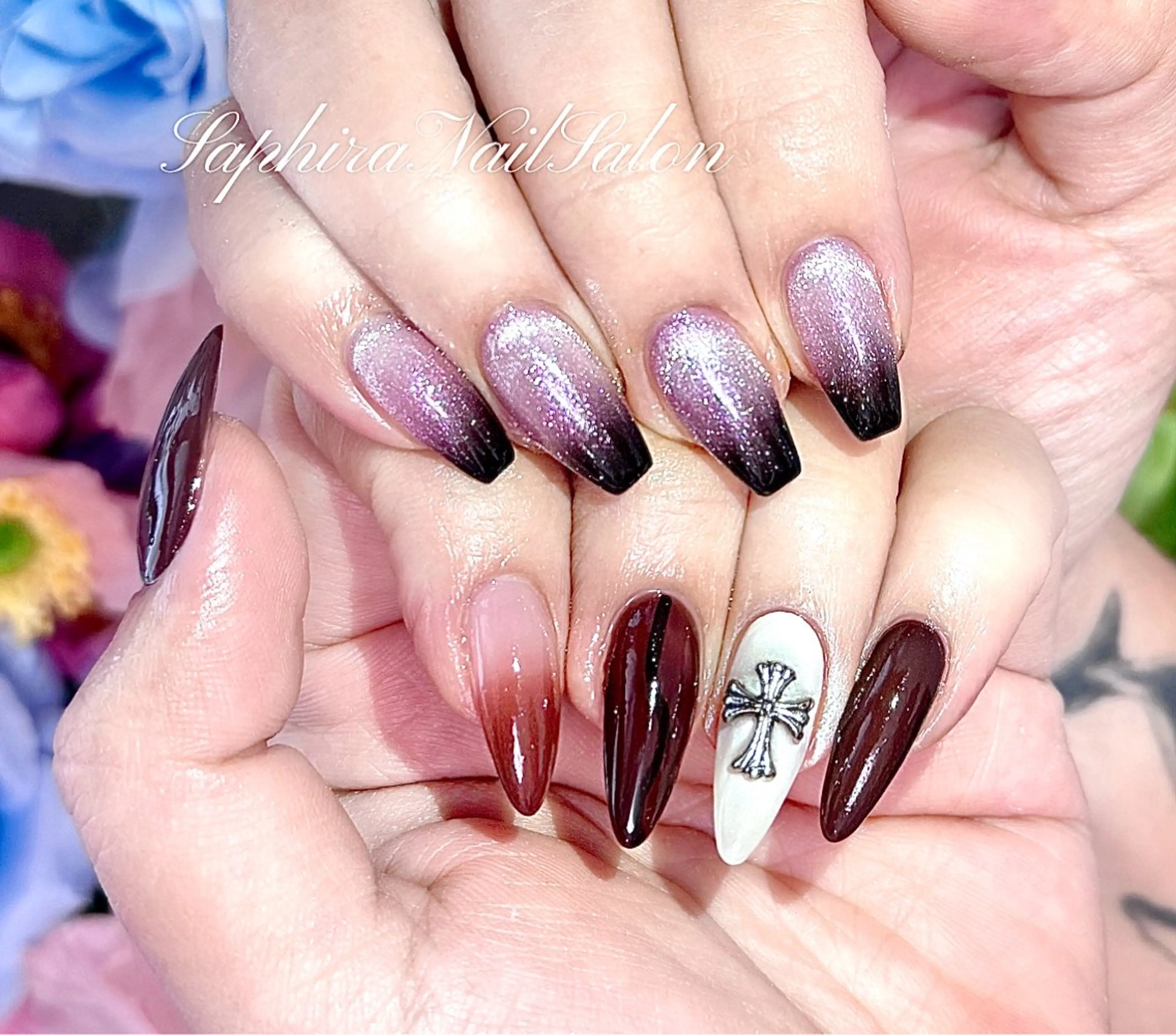 カラー ハンドネイル Saphiraネイル サロン錦糸町のネイルデザイン