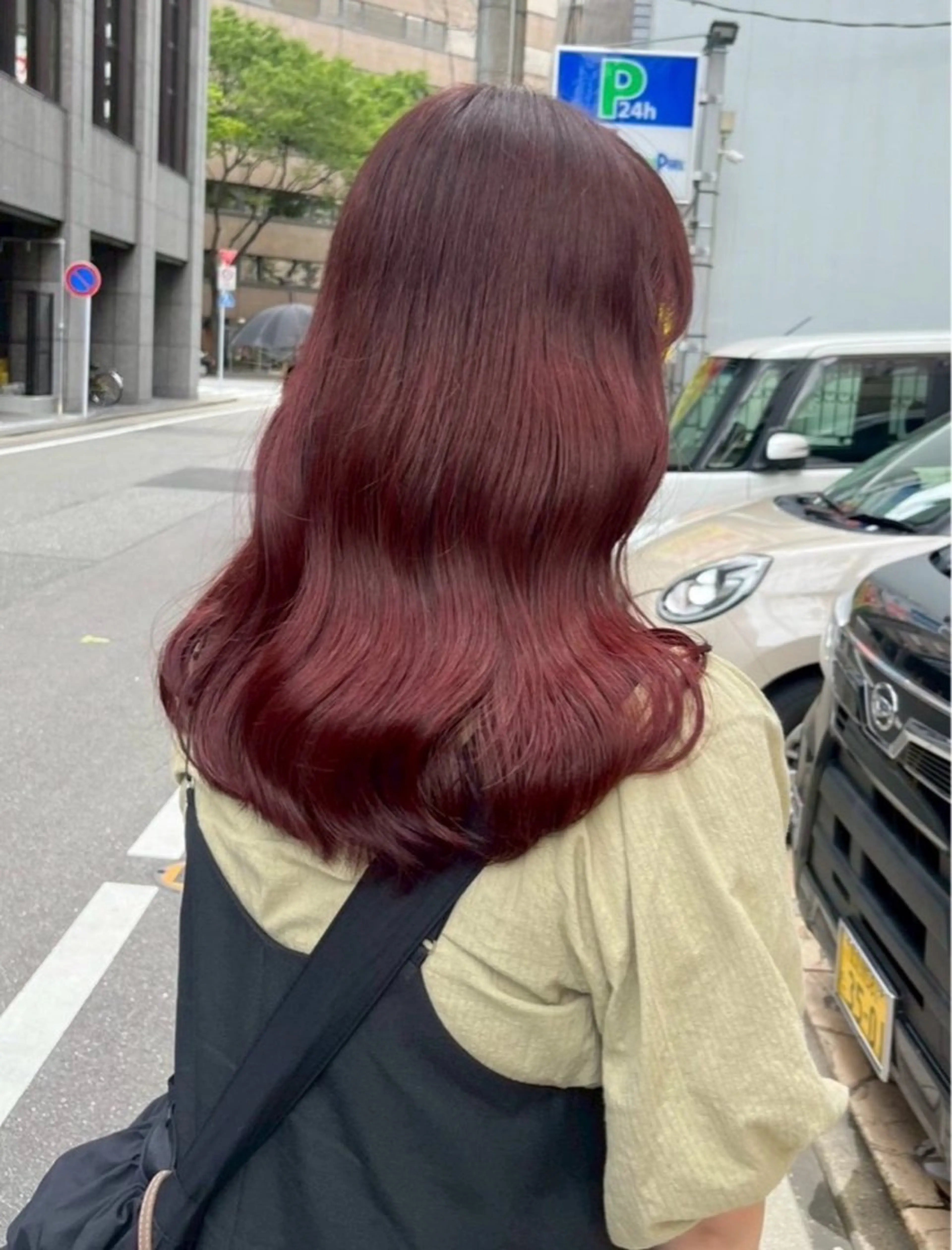 カラー 紅/博多ブリーチ/ ハイトーン/透明感のヘアスタイル