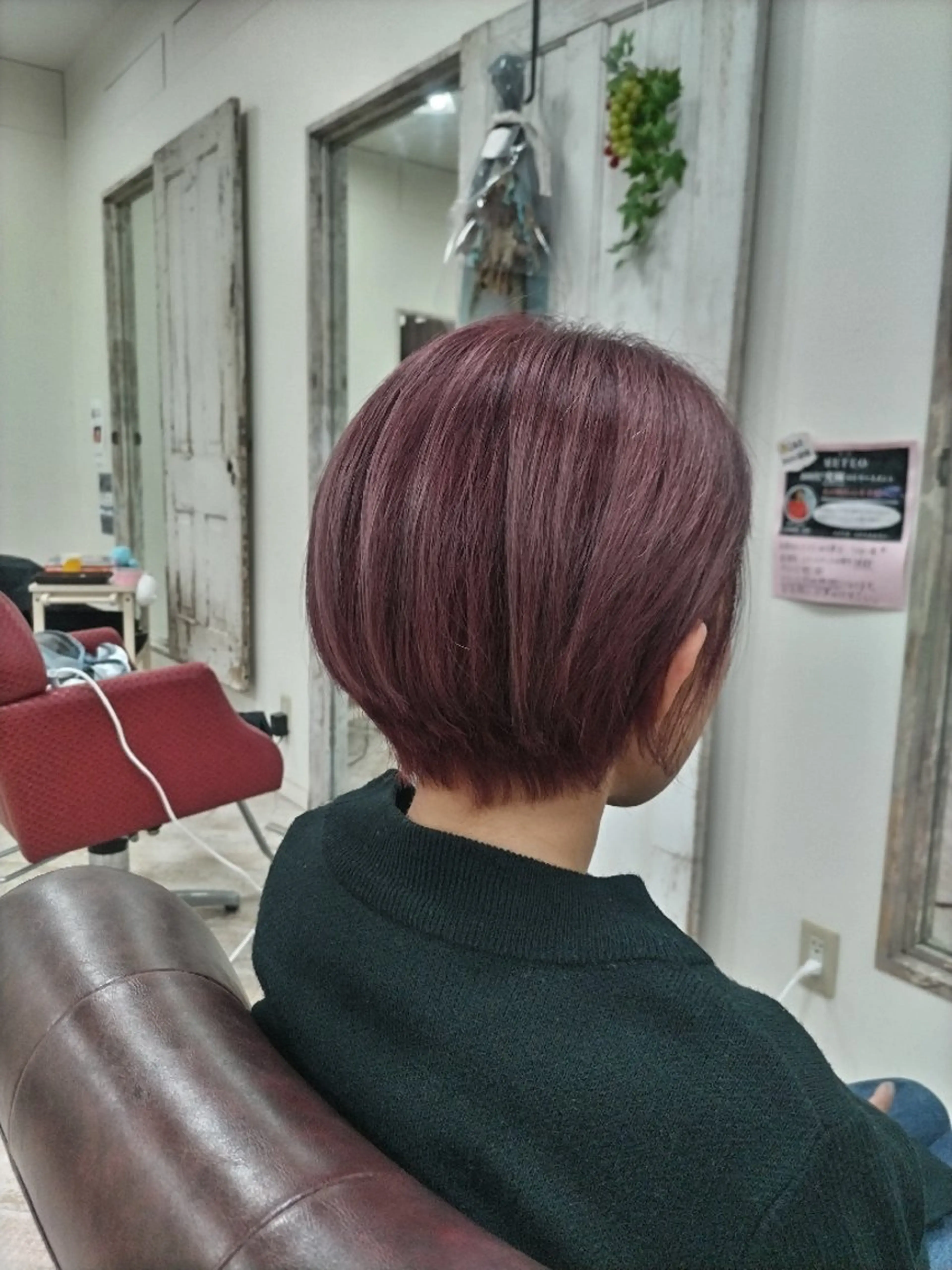 ショート カラー レッドカラー 磯崎 美幸のヘアスタイル