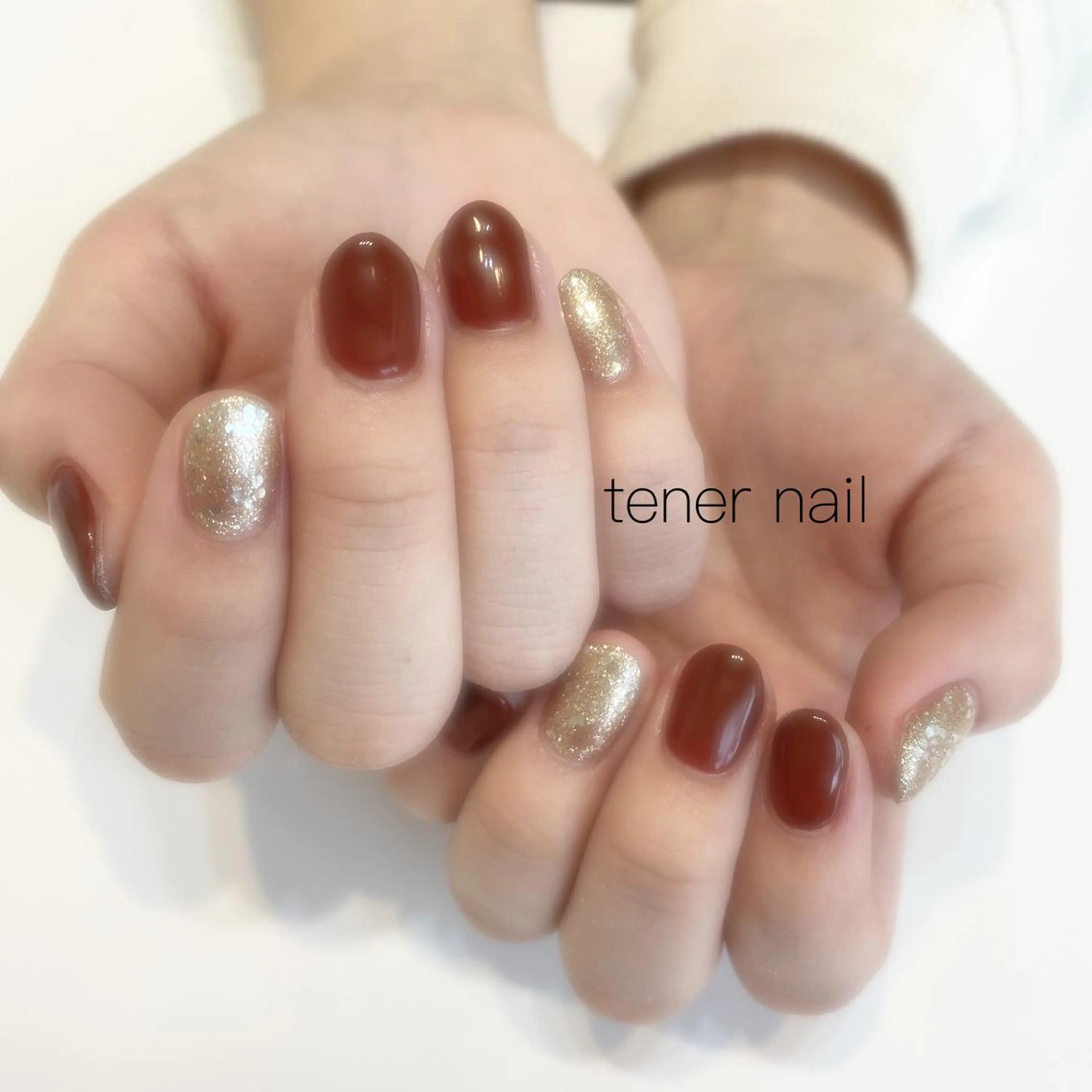 ネイル ボルドー ラメ(グリッター) 春ネイル テネルネイル tener nailのネイルデザイン