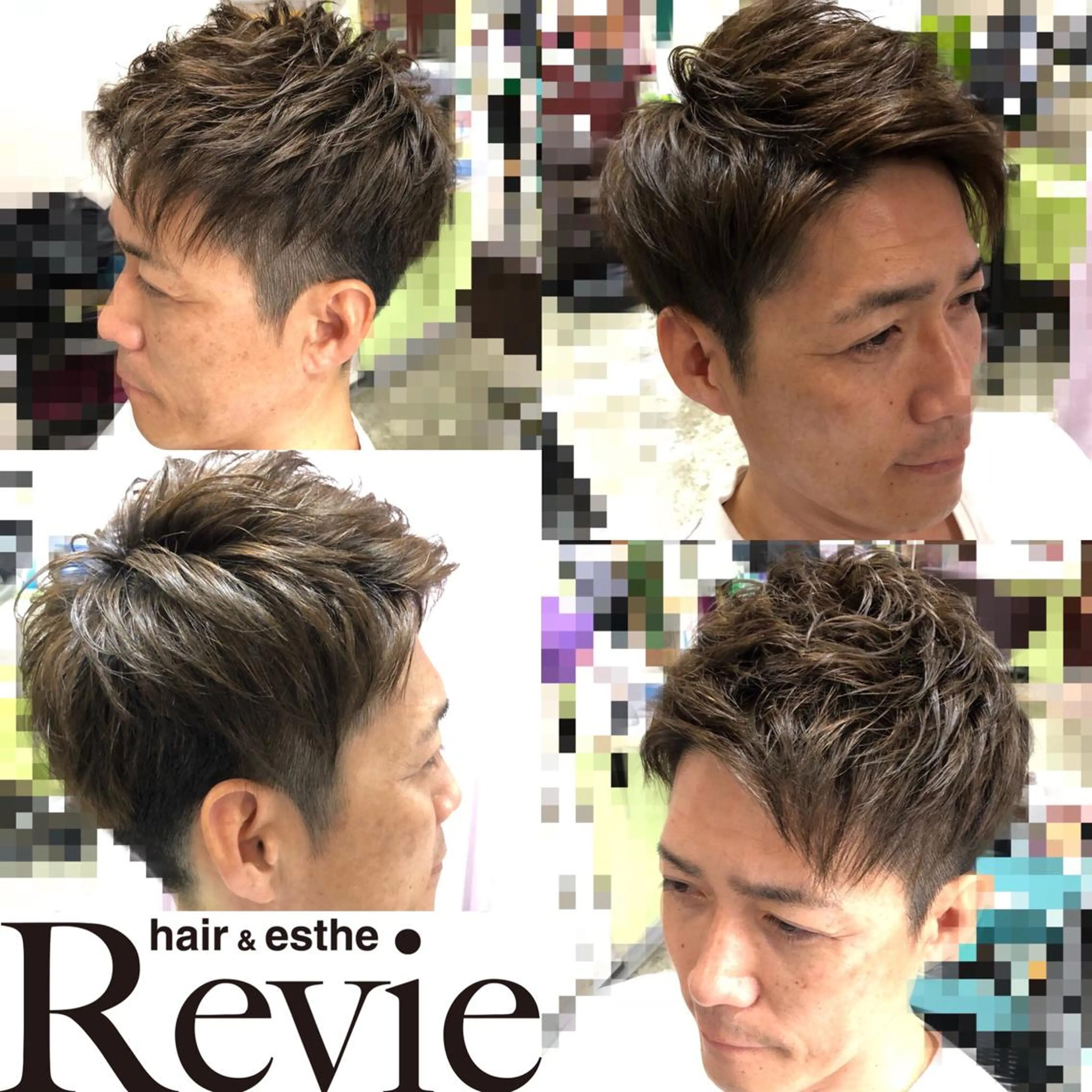 ショート カラー メンズ アッシュ ショートヘア カット ヘアカラー Revie所属・松 下のヘアスタイル