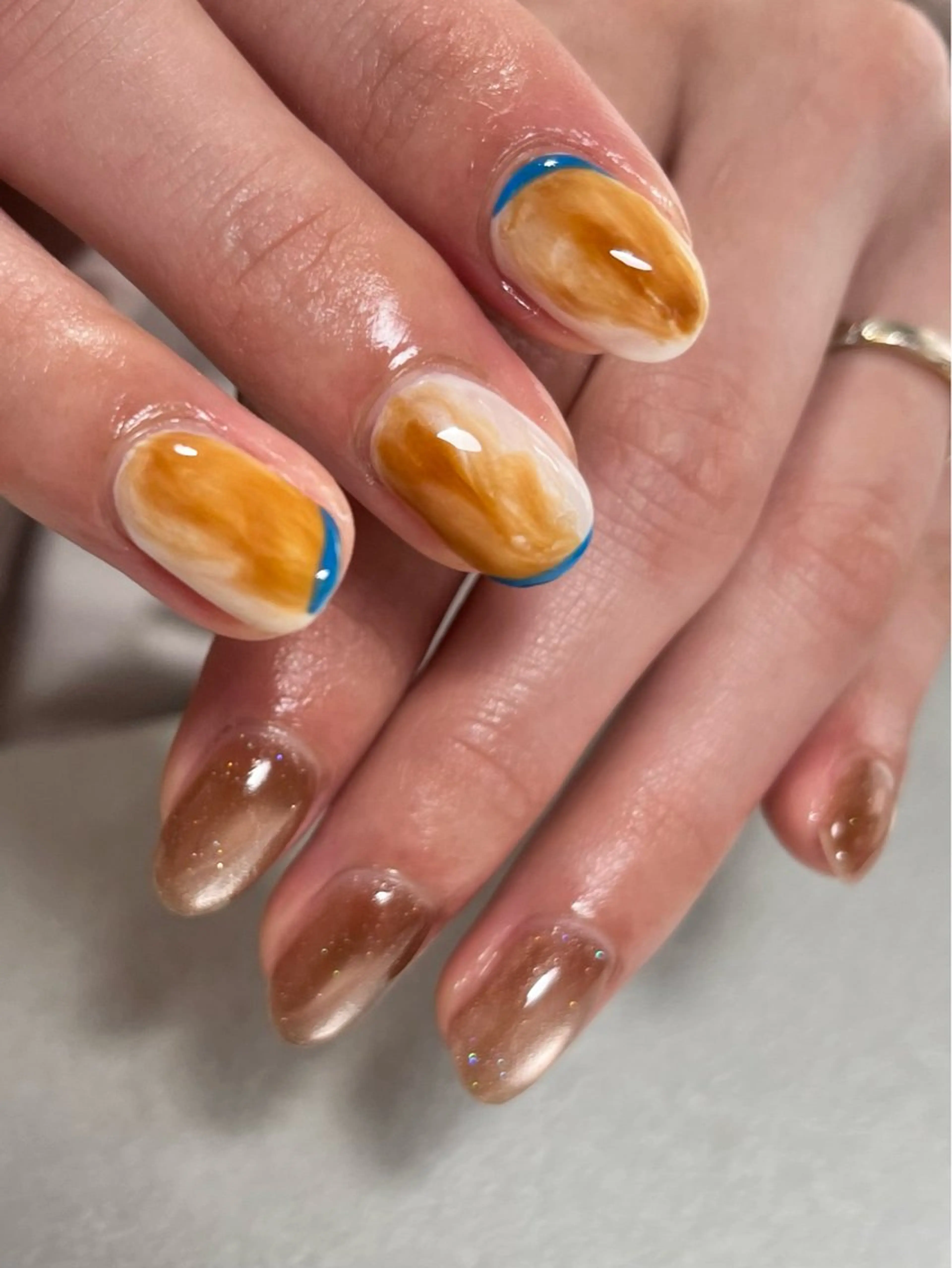 ネイル ハンドネイル tsumeya ゆるかわ手描きネイルのネイルデザイン