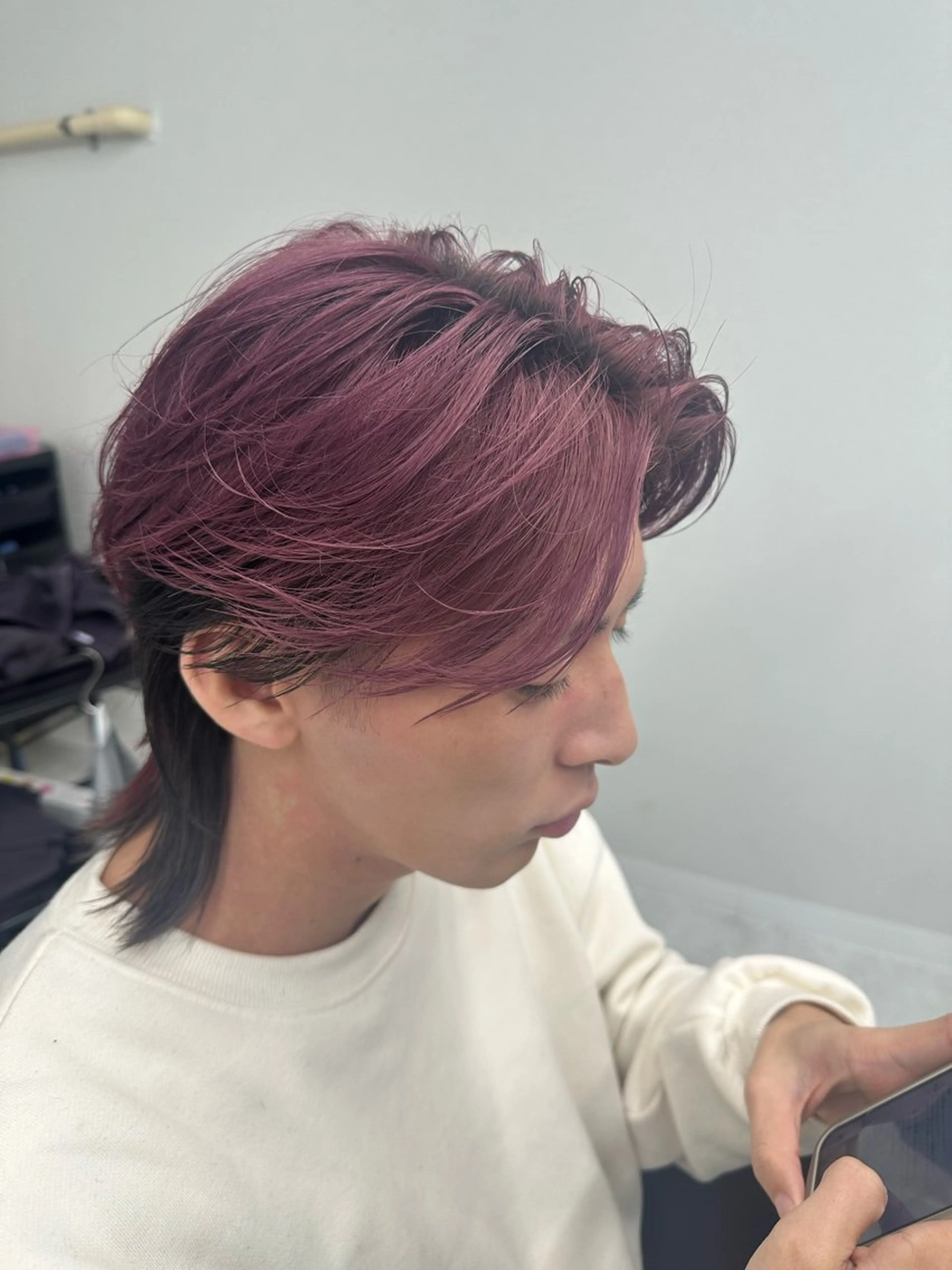 ミディアム カラー メンズ カット ヘアカラー ニュアンス/フェザー /ウルフ/伶馬のヘアスタイル