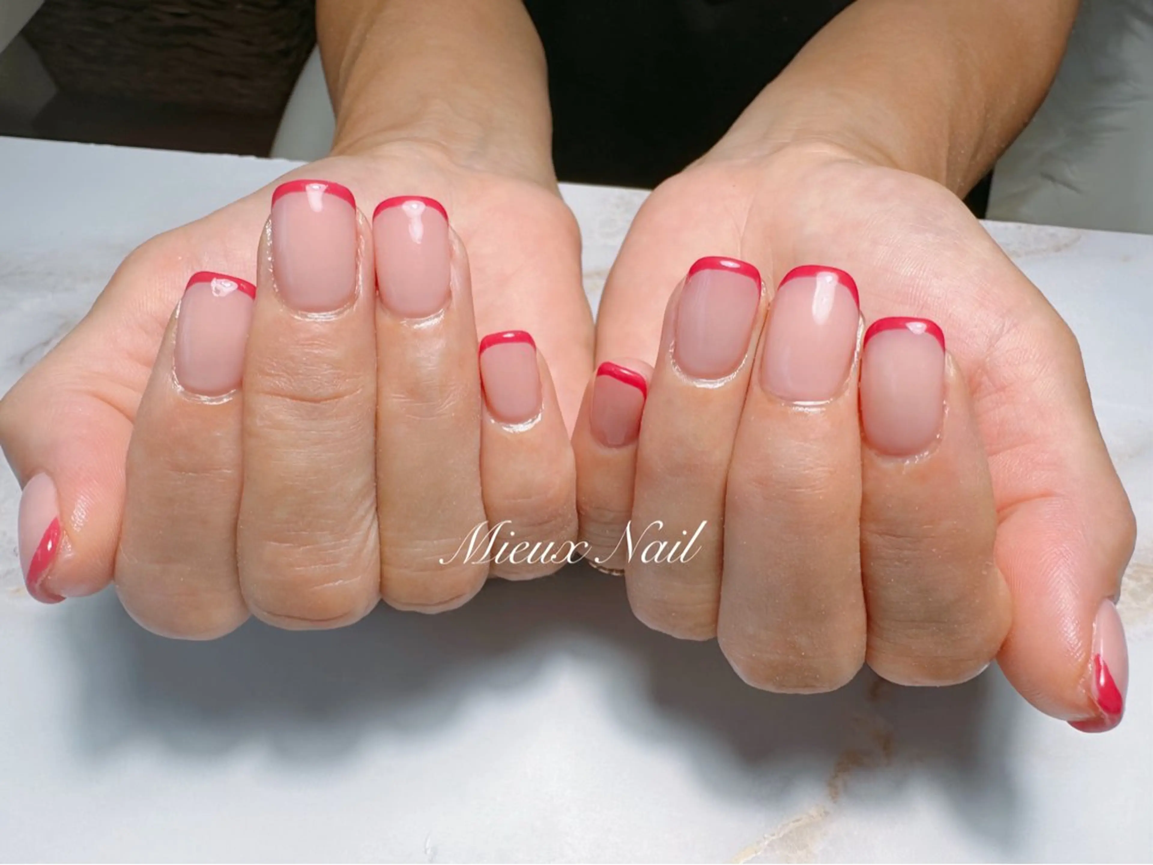 ネイル ブルー ジェルネイル パラジェル ハンドネイル 市川 麻衣子のネイルデザイン