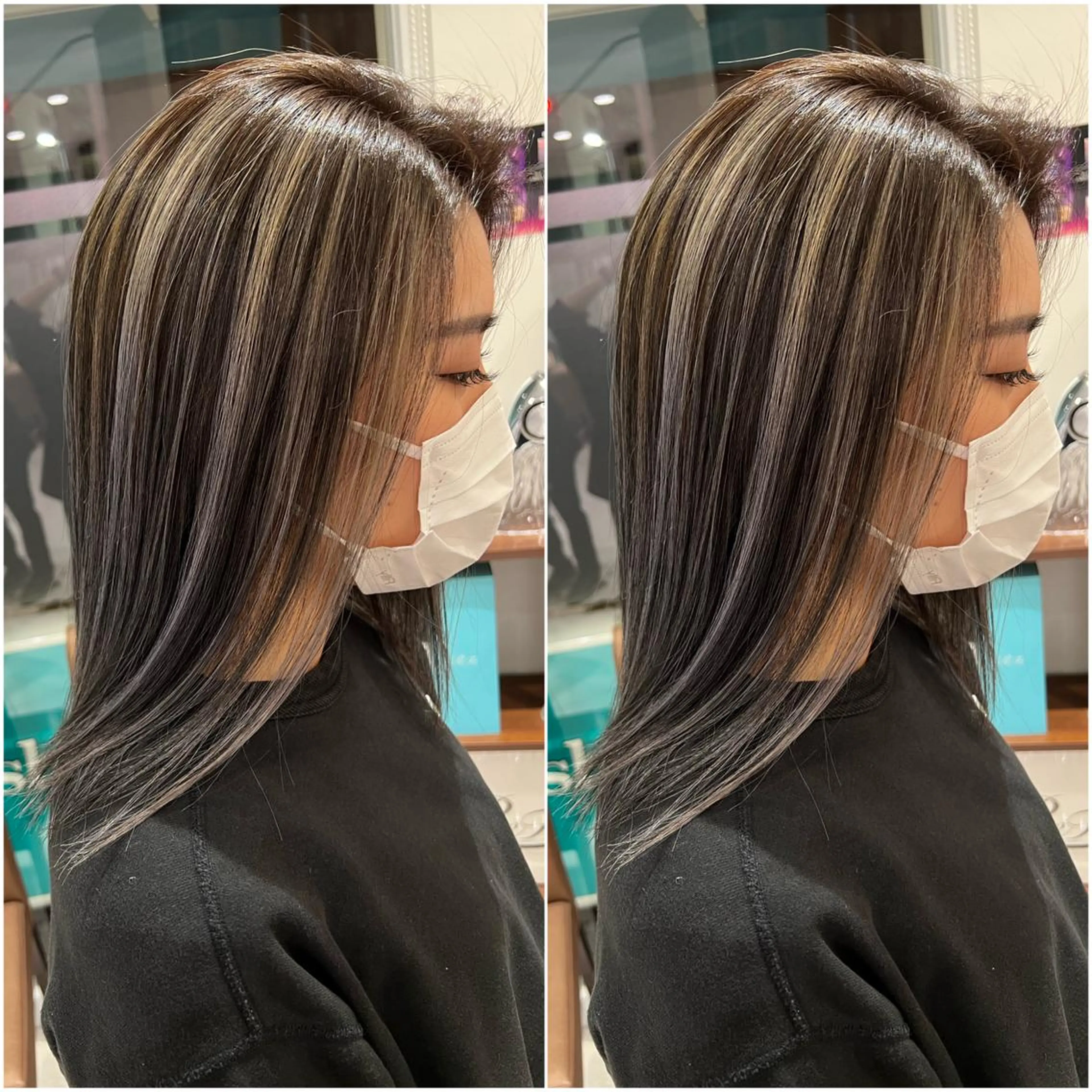 セミロング カラー 全席個室　暖色カラー Zina松園優香🌸のヘアスタイル
