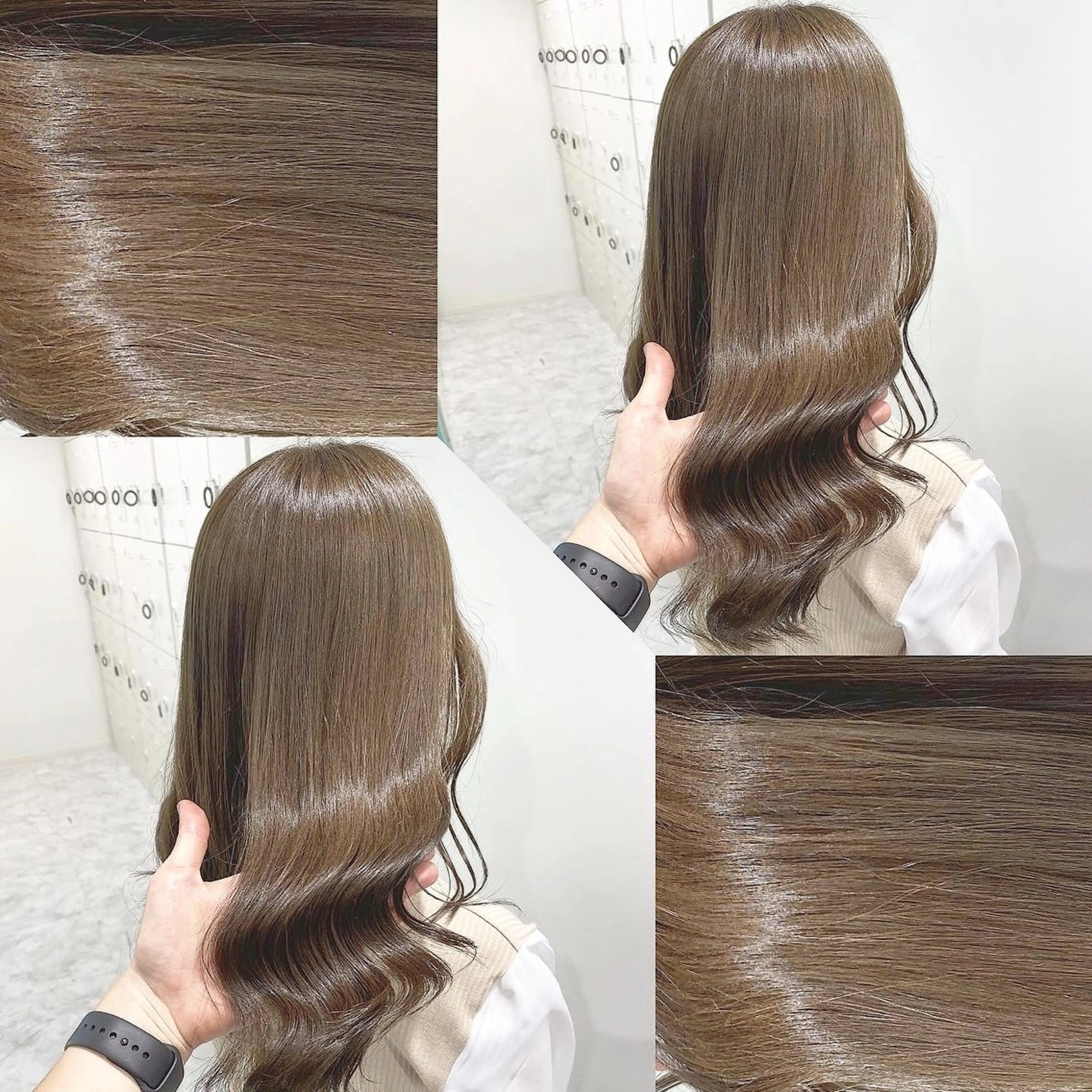 セミロング カラー ヘアカラー トリートメント ヘッドスパ ヘアセット 韓国風ベージュ🤎 赤みなし🌿横浜🤎のヘアスタイル