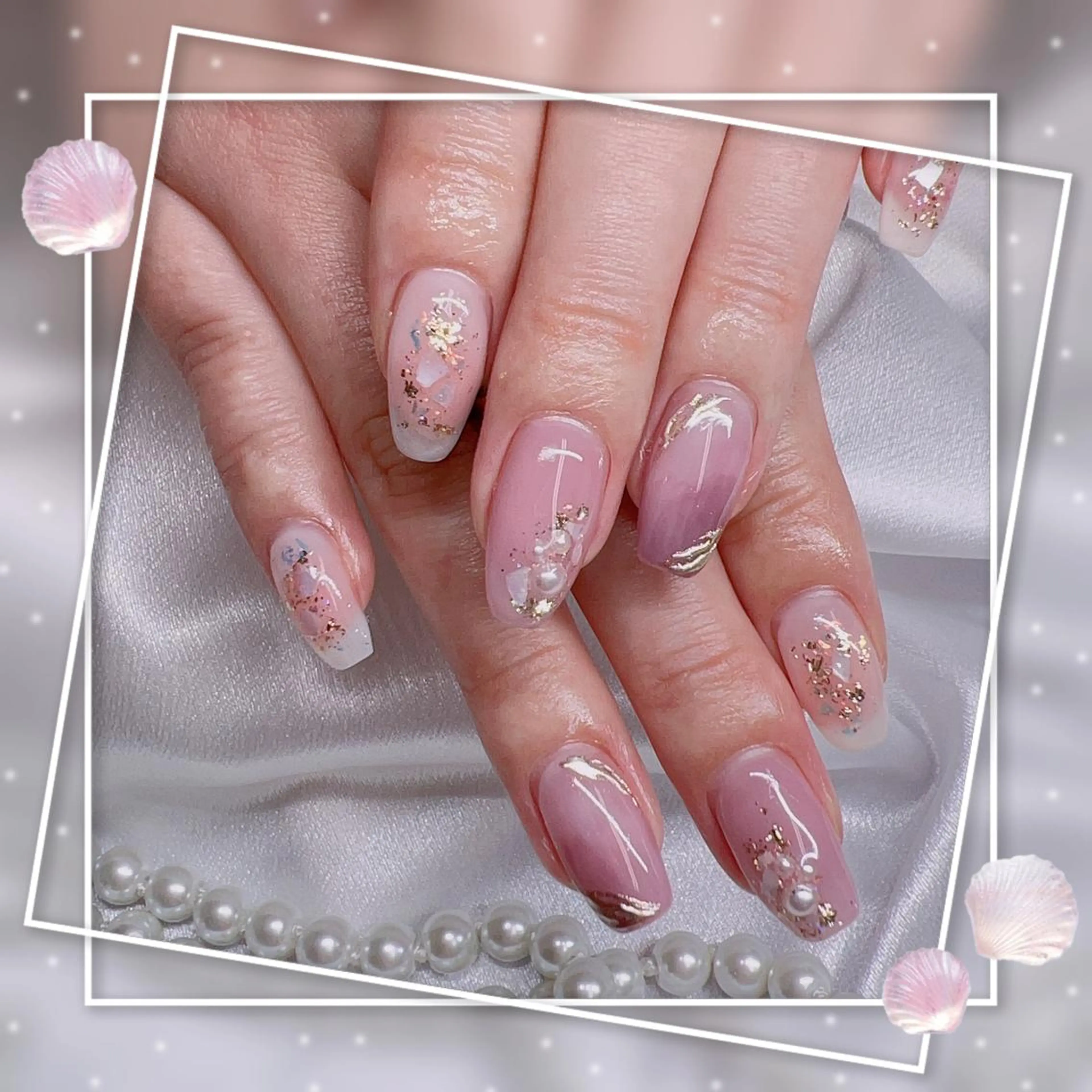 ネイル フレンチネイル キラキラネイル 韓国ネイル マグネットネイル マグネットフレンチ ハンドネイル ハンドケア Chill Nailsalonのネイルデザイン