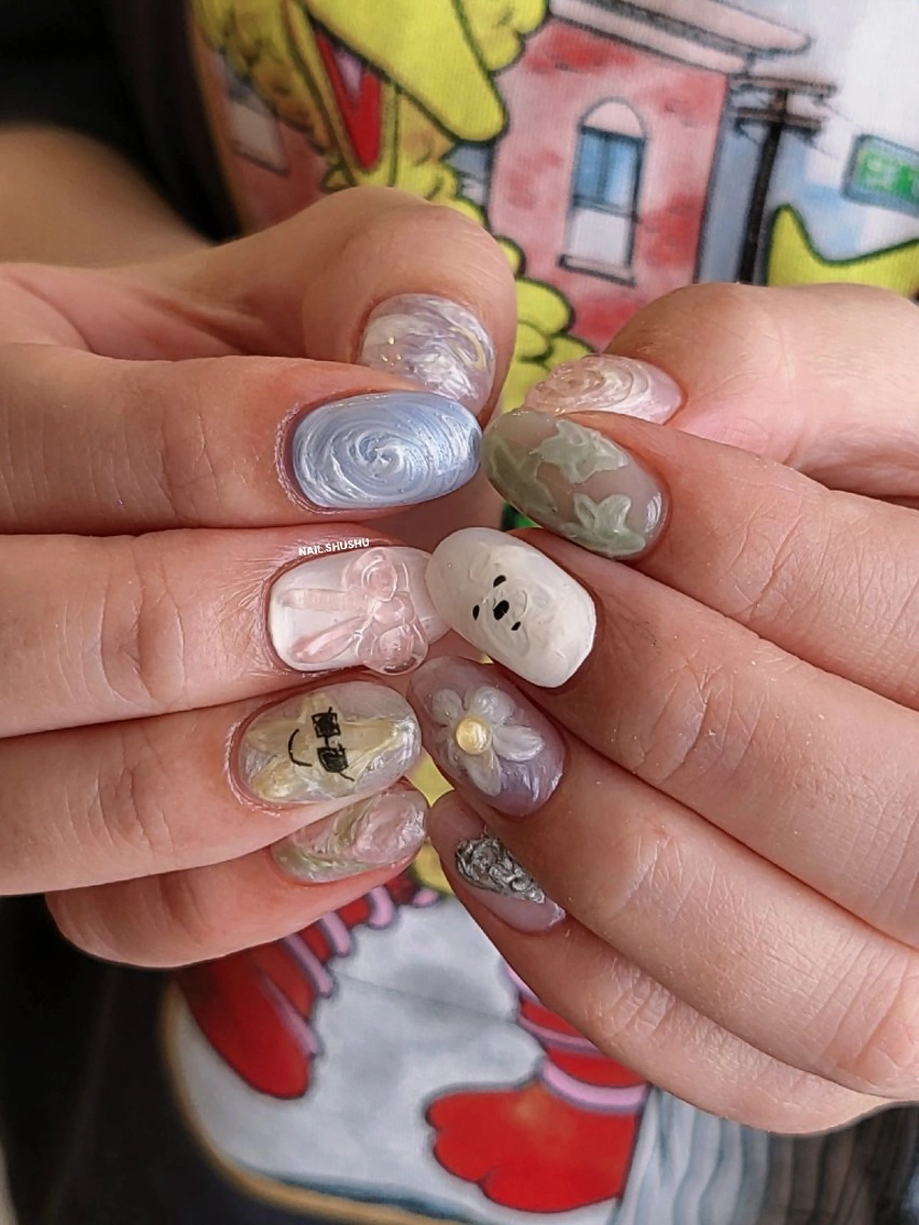 ネイル ハンドネイル 3dパーツ/流行り 👧shushu❤️のネイルデザイン