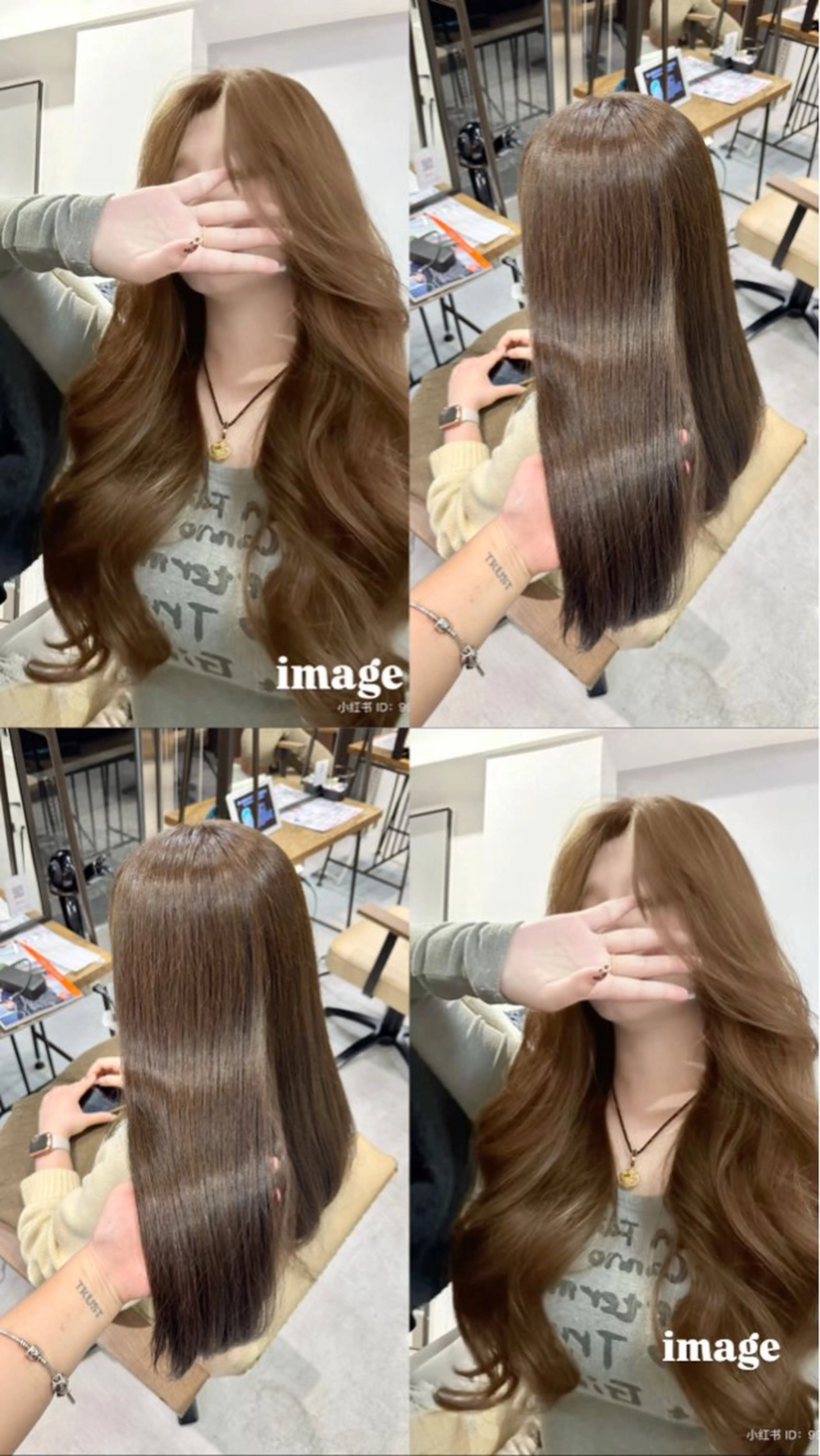 ロング カラー ブリーチ 透明感カラー ダブルカラー ブリーチなしカラー オリーブカラー ヘアカラー Ouka/Wカラー/ 大人艶カラーのヘアスタイル