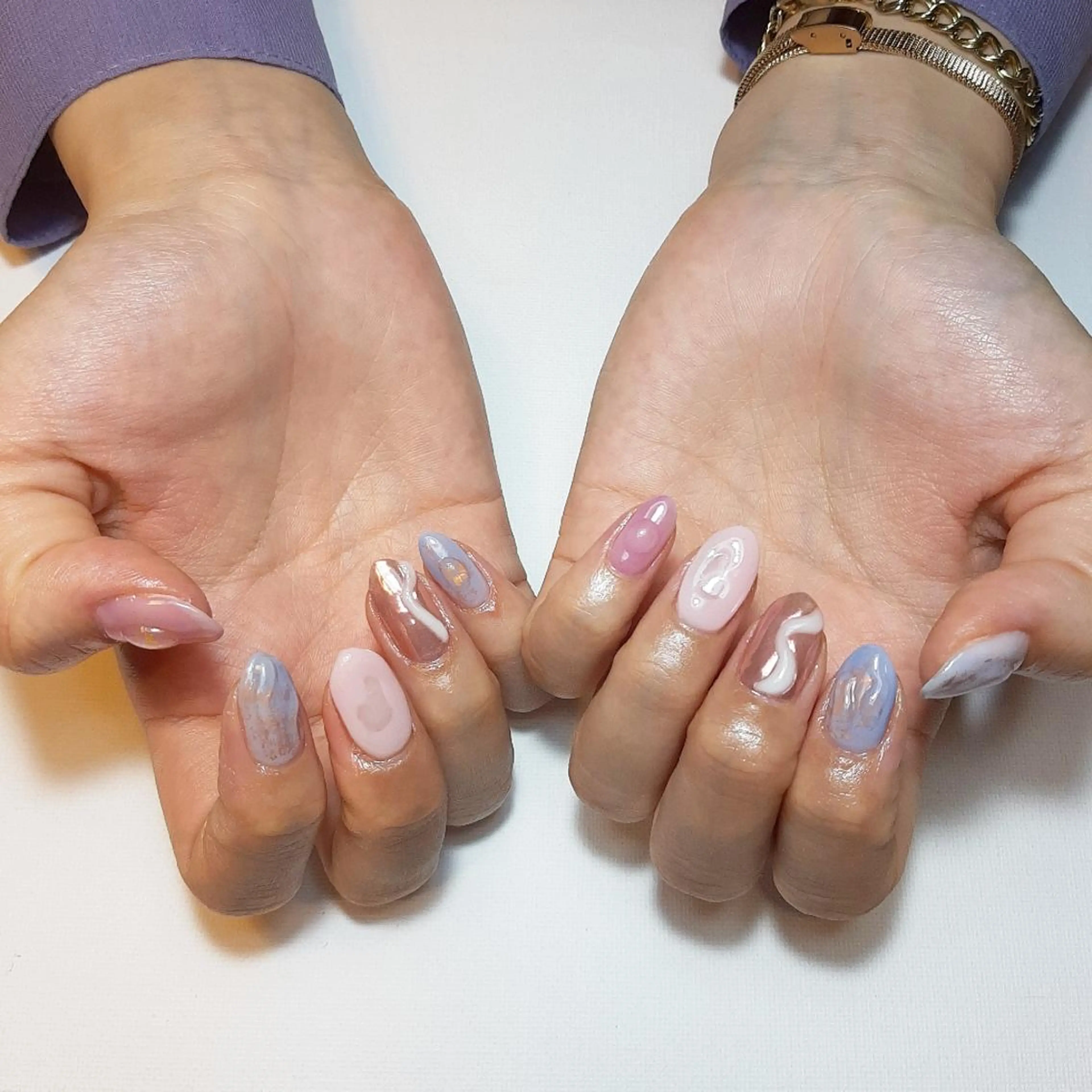 ネイル ニュアンスネイル 春ネイル owlnail /持込みデザイン専門のネイルデザイン