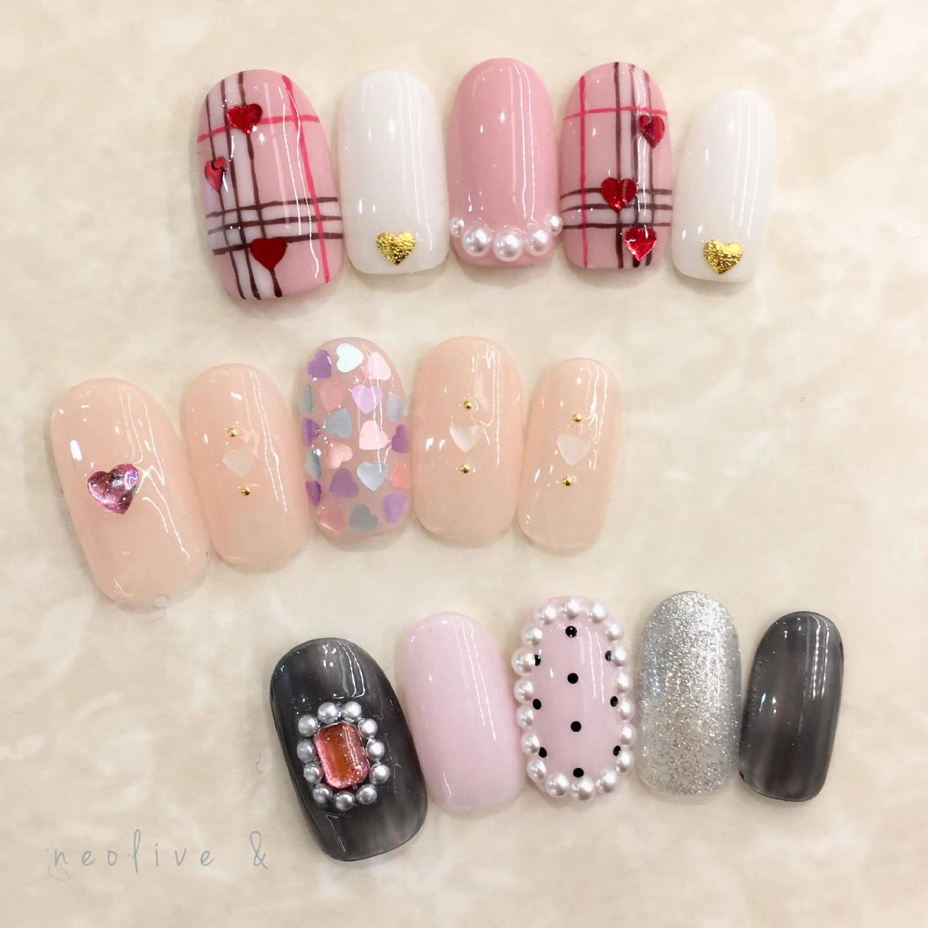 ネイル マツエク・マツパ ハート Yuriko Omi パラジェル/渋谷のネイルデザイン