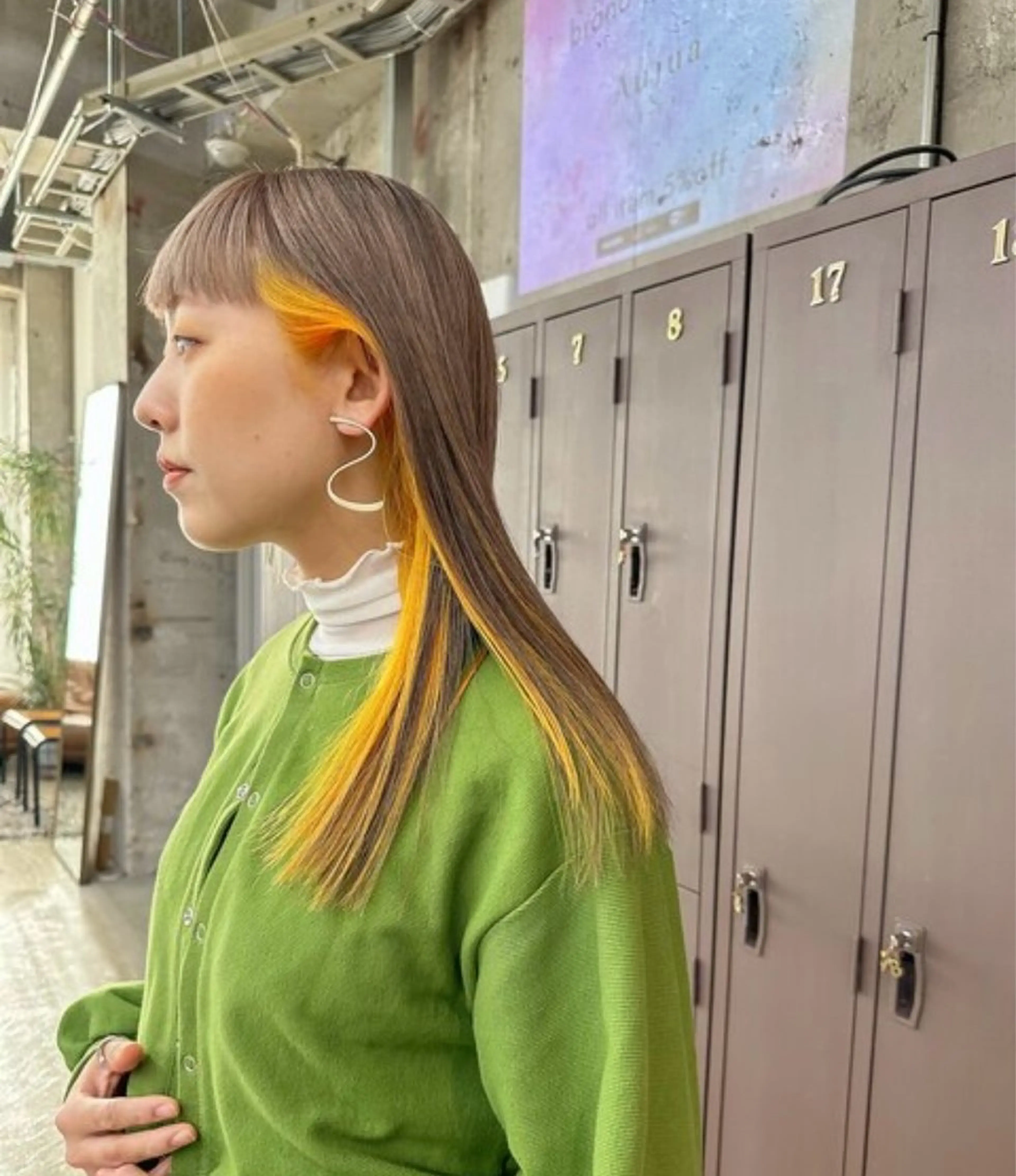 ロング カラー ブリーチ 大本 メンズ/パーマのヘアスタイル