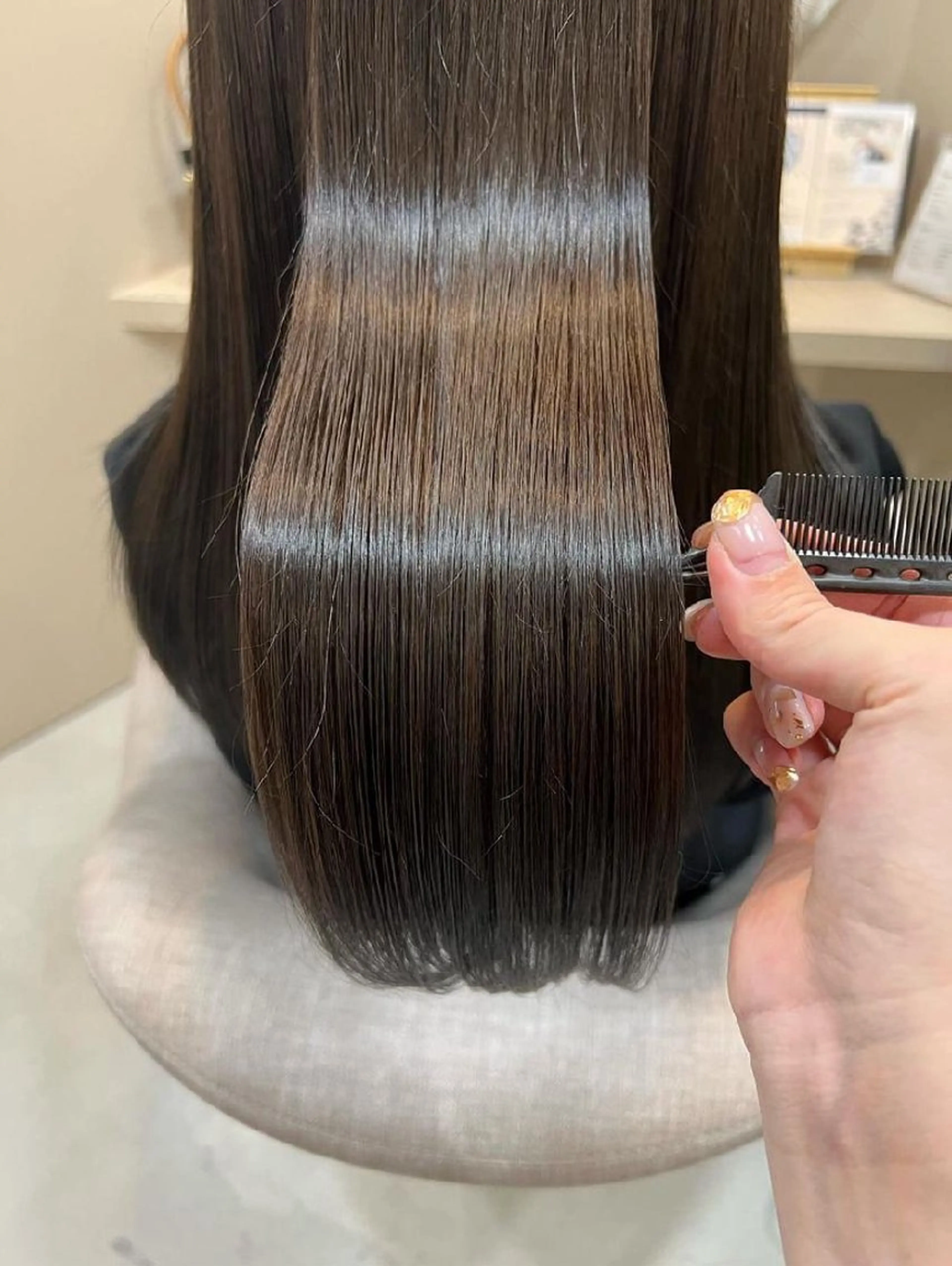 ロング カット 縮毛矯正 トリートメント ヘッドスパ 廣野 有香のヘアスタイル