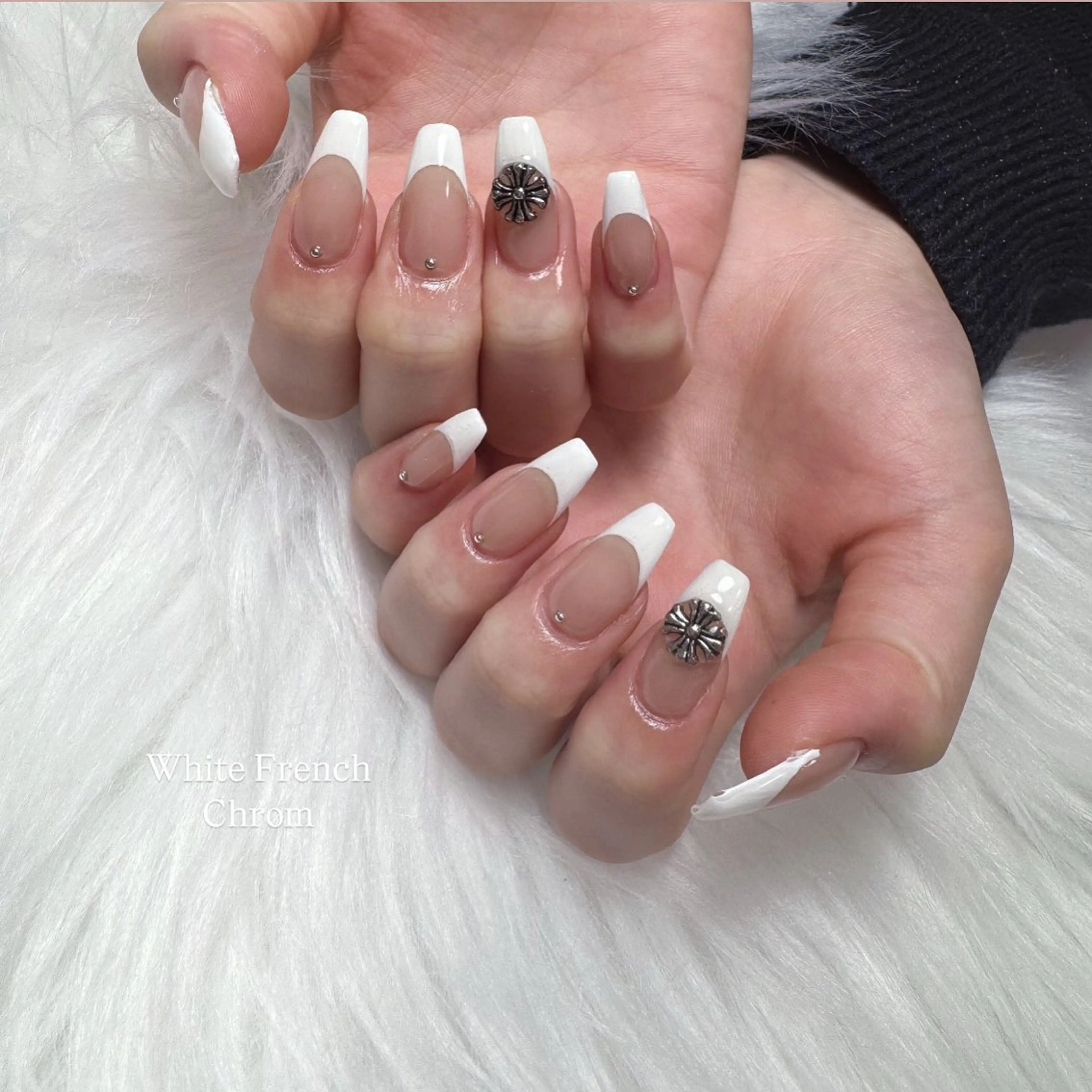 Hand ⛧ᝰ. 🫧フレンチ【オフ込み】ベースカラー有りの場合は+1100円の写真