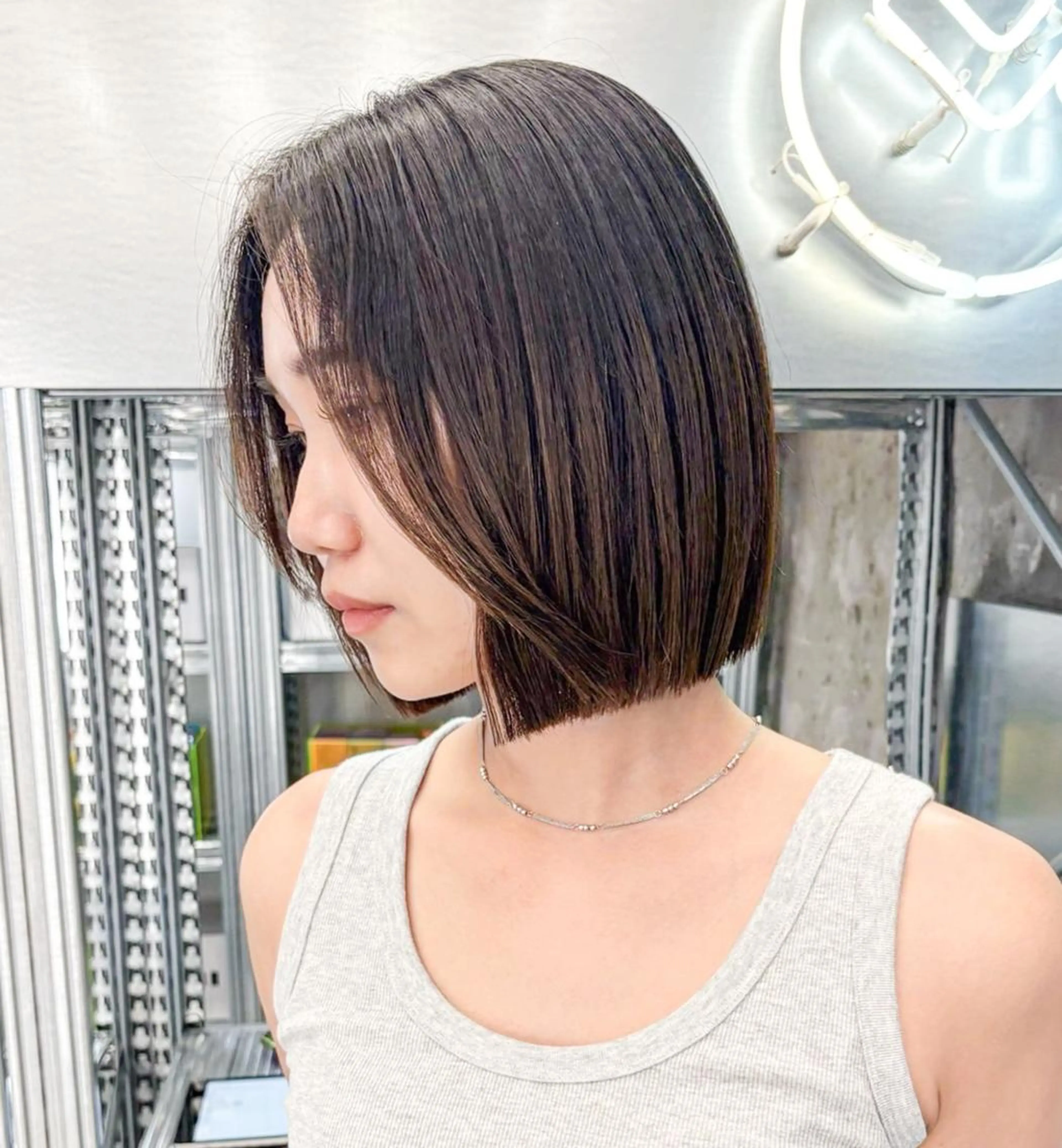 ミディアム カラー ボブ カット ヘアカラー トリートメント ✨縮毛矯正/ボブ✨ 佐藤 さくらのヘアスタイル