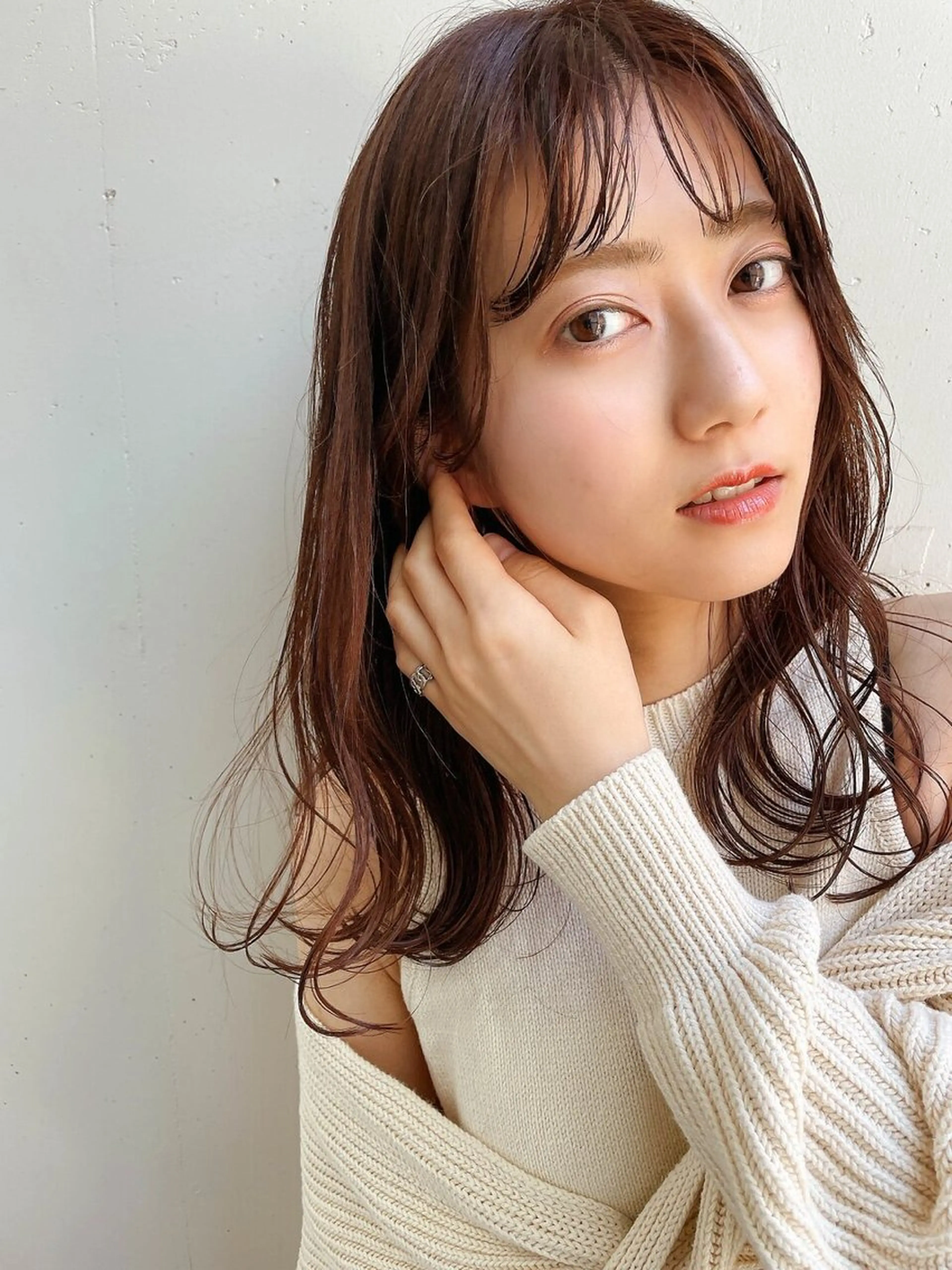 ミディアム カラー ブリーチ ブラウンカラー ブリーチなしカラー オレンジ オレンジブラウン ヘアカラー 『SiLO』 rumiのヘアスタイル